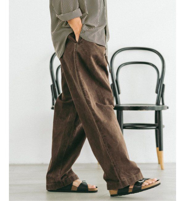 EDIFICE「フェード  ベルテッド トラウザー」|デニム|ブラウン