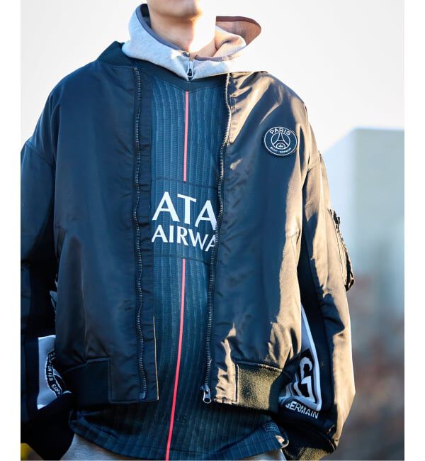Paris Saint-Germain「【Paris Saint-Germain / パリ・サン＝ジェルマン】 JP Vintage Scarf Bomber」|ブルゾン・スタジャン|ブラック