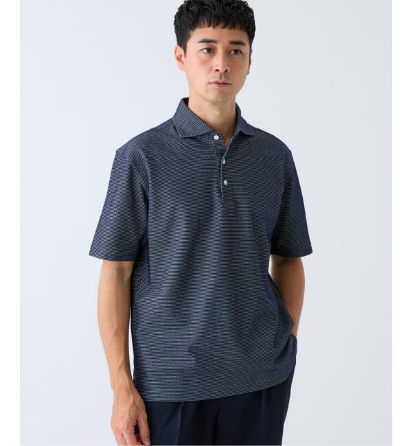 EDIFICE「"吸水速乾＆高通気機能" COOLMAX ハニカムボーダー ポロシャツ」|ポロシャツ|