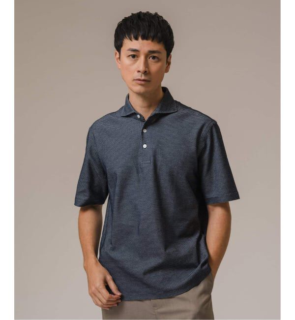 EDIFICE「"吸水速乾＆高通気機能" COOLMAX ハニカムボーダー ポロシャツ」|ポロシャツ|
