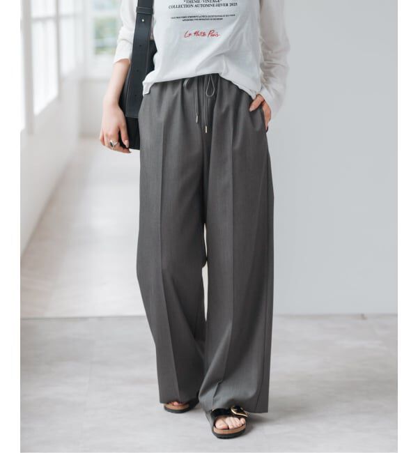 Spick and Span「《手洗い可》P/Wイージースラックスパンツ」|スラックス|