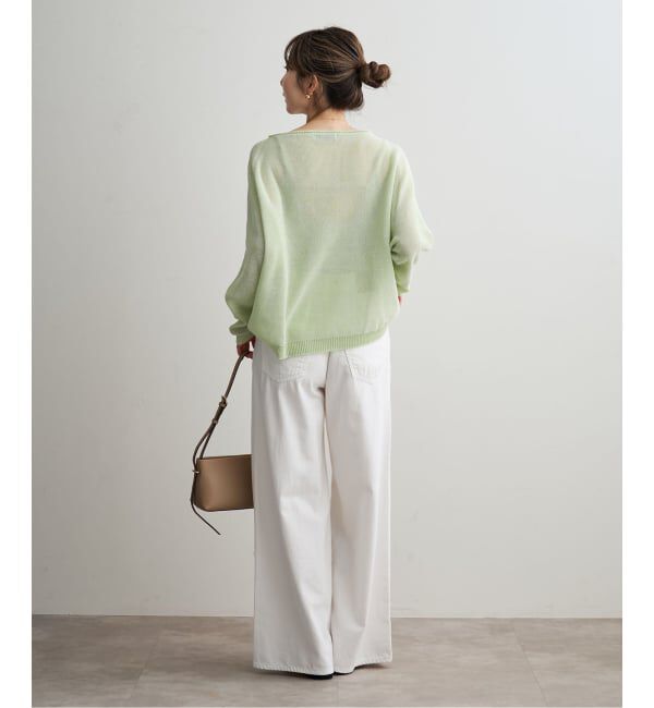NOBLE「《追加予約》ペーパーヤーン裏天竺プルオーバー(グリーン・ブルー)」|ニット・セーター|