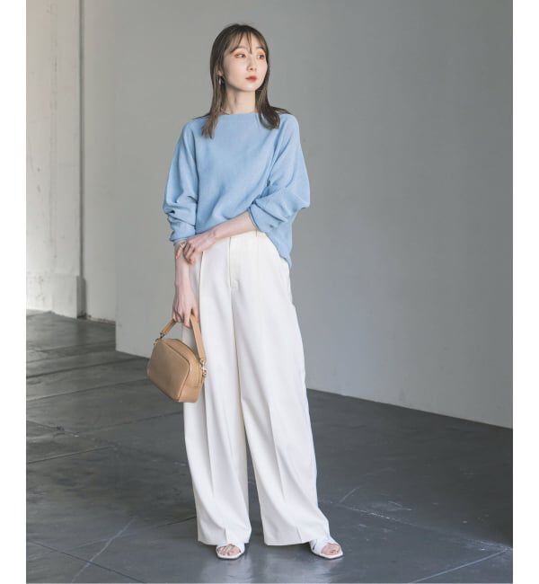 NOBLE「《追加予約》ペーパーヤーン裏天竺プルオーバー(グリーン・ブルー)」|ニット・セーター|