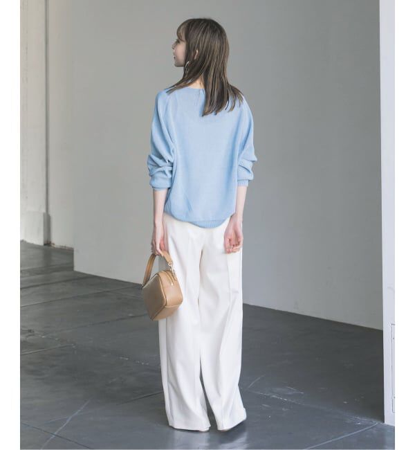 NOBLE「《追加予約》ペーパーヤーン裏天竺プルオーバー(グリーン・ブルー)」|ニット・セーター|