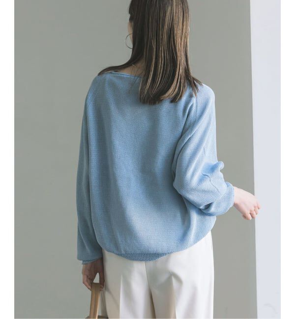 NOBLE「《追加予約》ペーパーヤーン裏天竺プルオーバー(グリーン・ブルー)」|ニット・セーター|