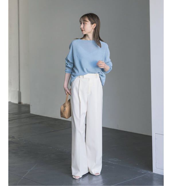 NOBLE「《追加予約》ペーパーヤーン裏天竺プルオーバー(グリーン・ブルー)」|ニット・セーター|