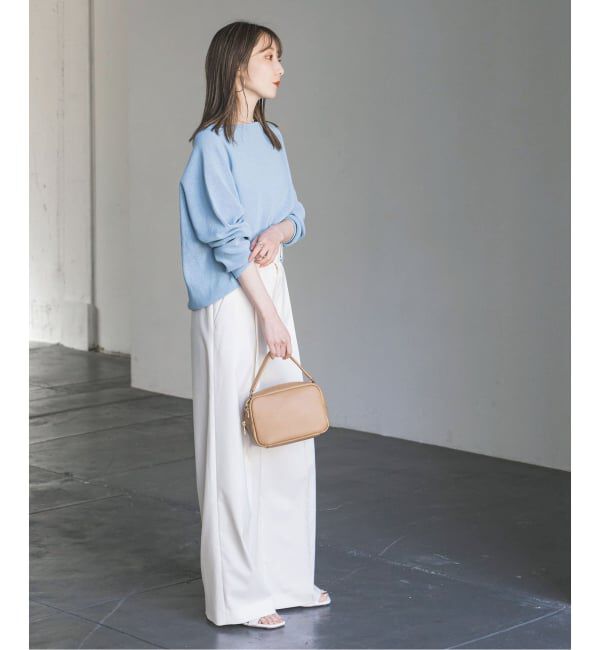 NOBLE「《追加予約》ペーパーヤーン裏天竺プルオーバー(グリーン・ブルー)」|ニット・セーター|