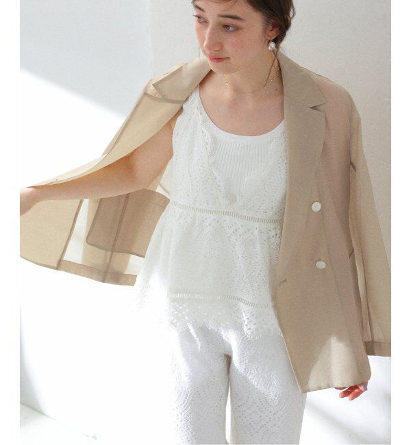  「【洗える】ウォッシャブルシアージャケット」|テーラードジャケット|