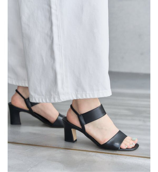  「《追加予約》6cmゴムストラップサンダル」|サンダル|ブラック A