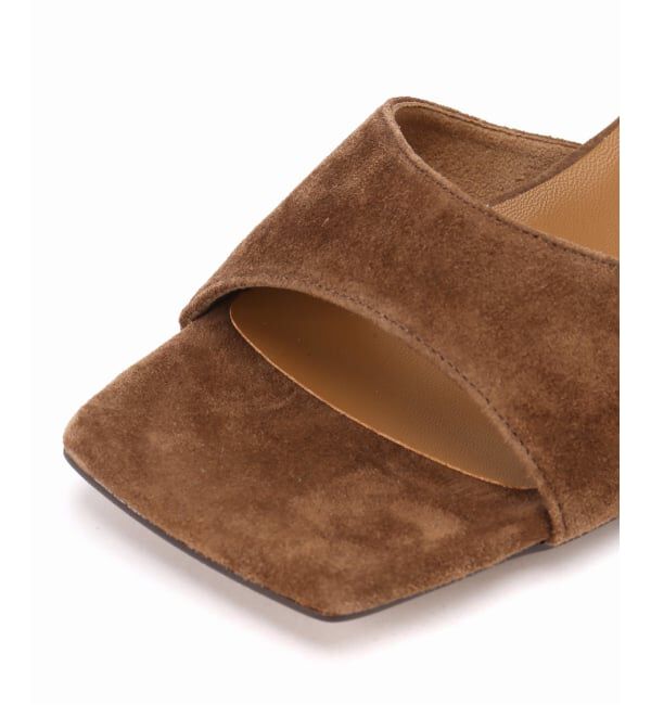 GRISE「《予約》MIDORI UEEDA&times;GRISE4cmレザースクエアスエードサンダル」|サンダル|