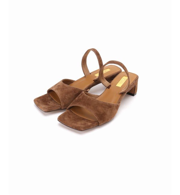 GRISE「《予約》MIDORI UEEDA&times;GRISE4cmレザースクエアスエードサンダル」|サンダル|