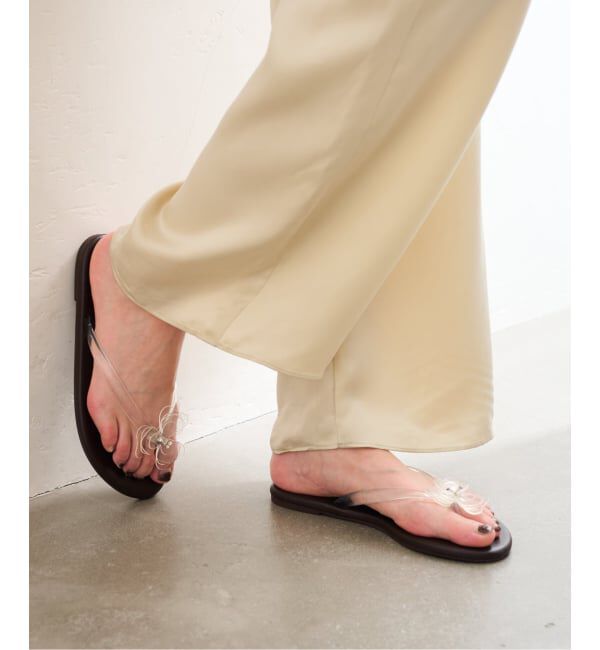  「クリアフラワートングサンダル」|サンダル|