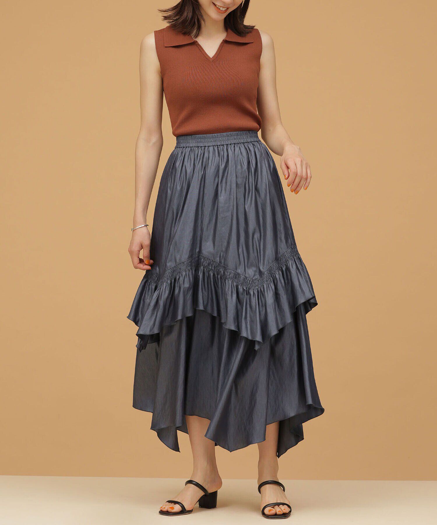 nano･universe「LB.03/ランダムヘムギャザースカート」|スカート|