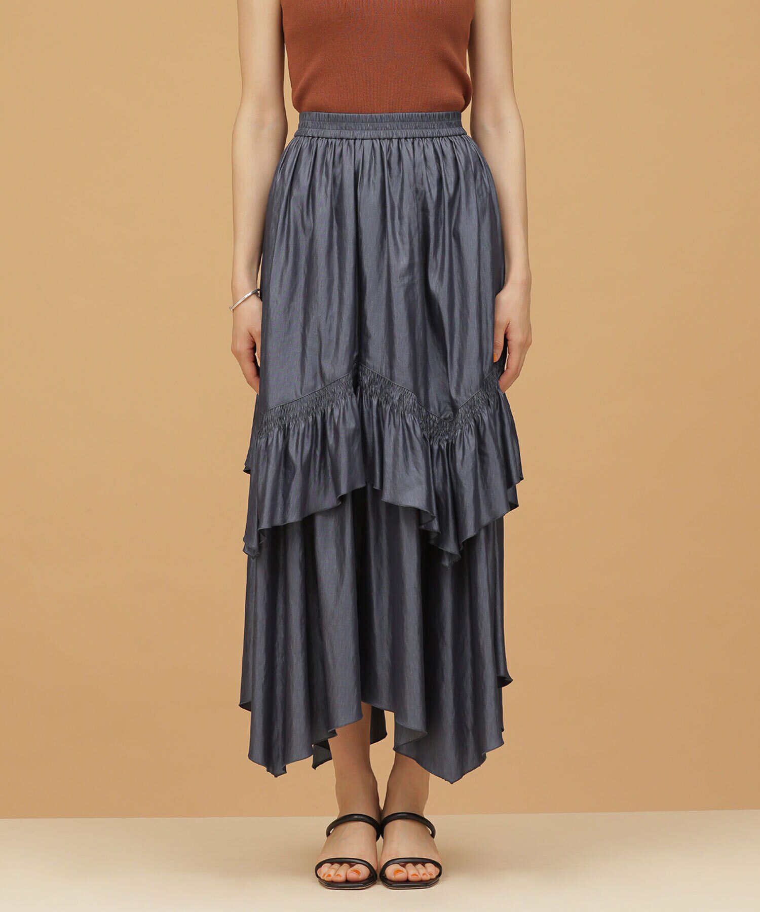 nano･universe「LB.03/ランダムヘムギャザースカート」|スカート|