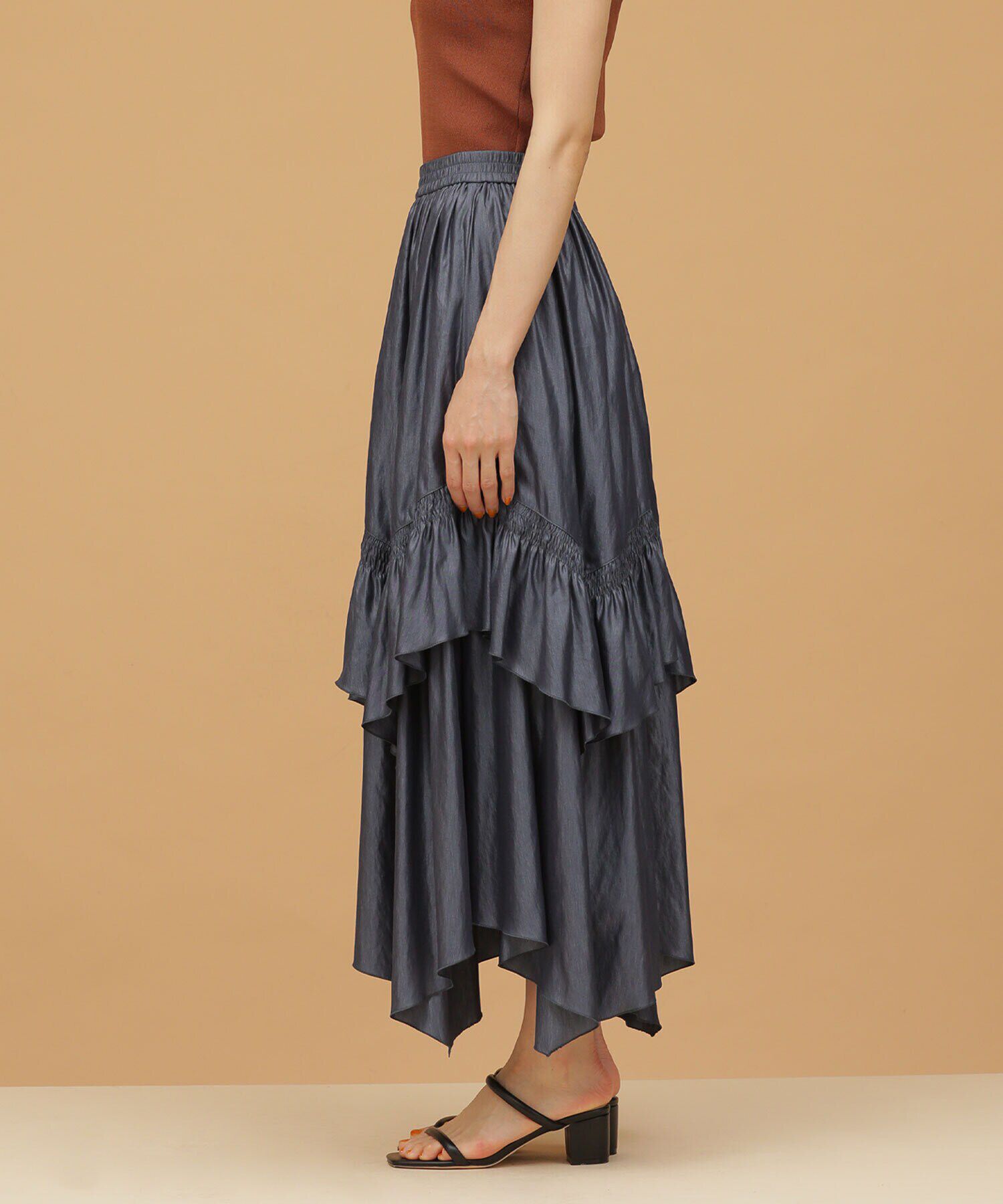 nano･universe「LB.03/ランダムヘムギャザースカート」|スカート|