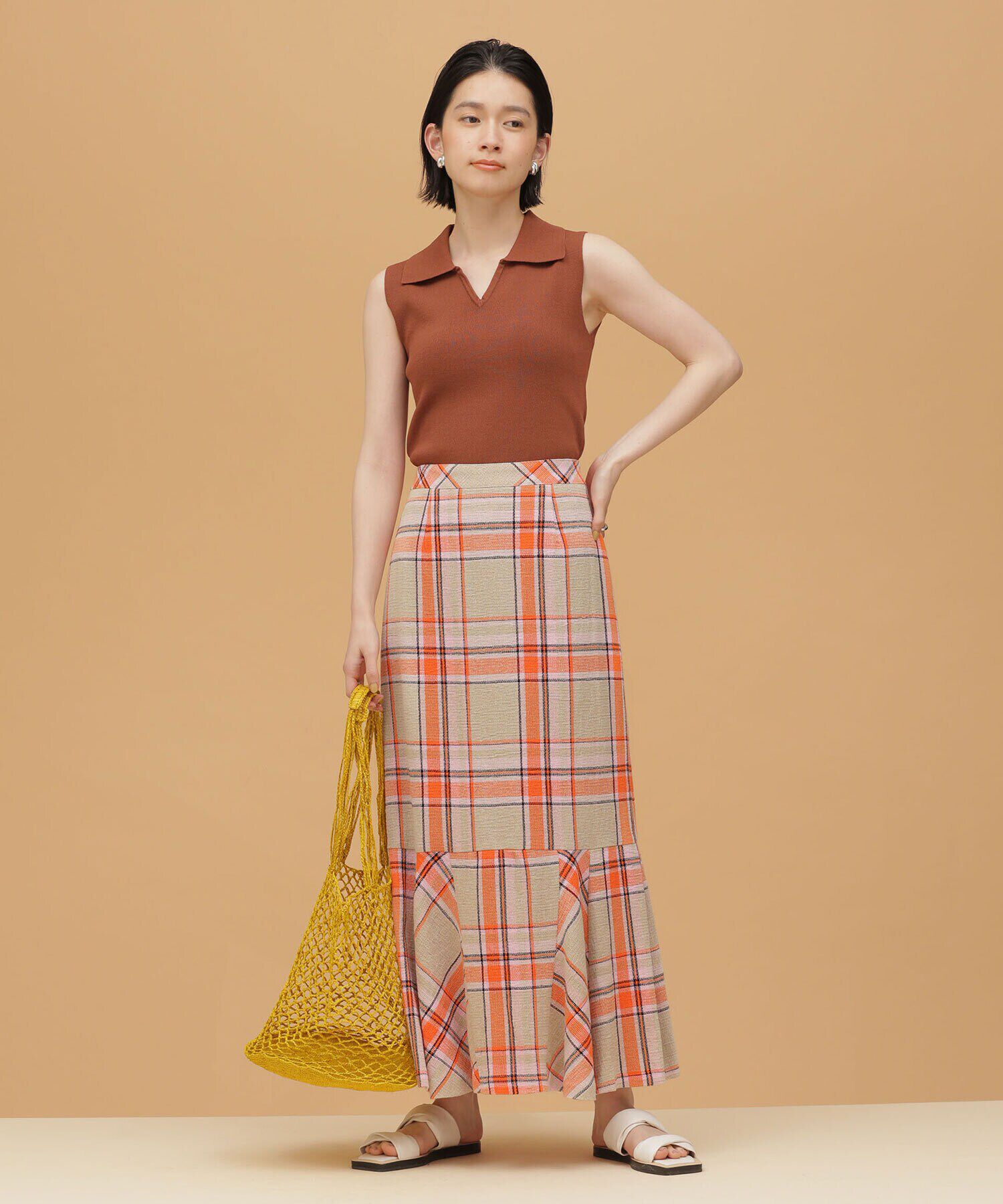 nano･universe「LB.03/バスケットチェックマーメイドスカート」|スカート|