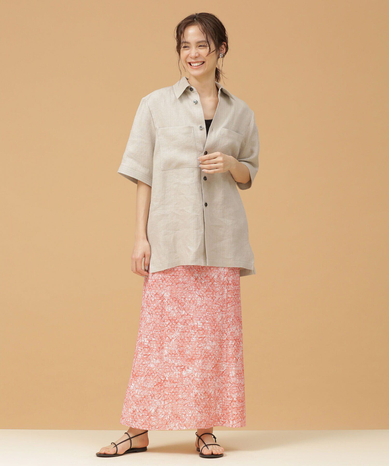 nano･universe「ぼかしプリントロングスカート」|スカート|