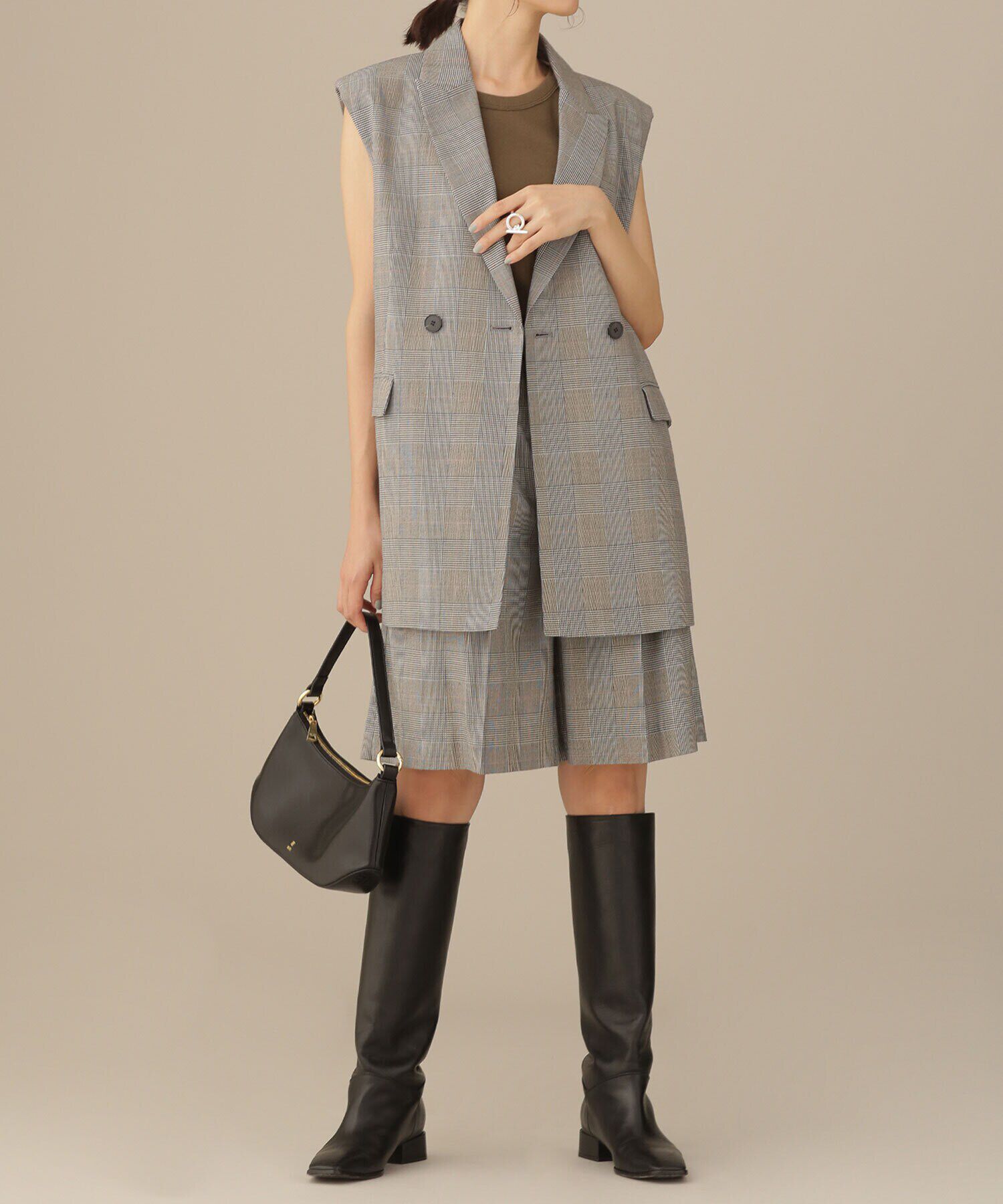 nano･universe「LB.03/2タックウールミドルパンツ（セットアップ可）」|キュロット|