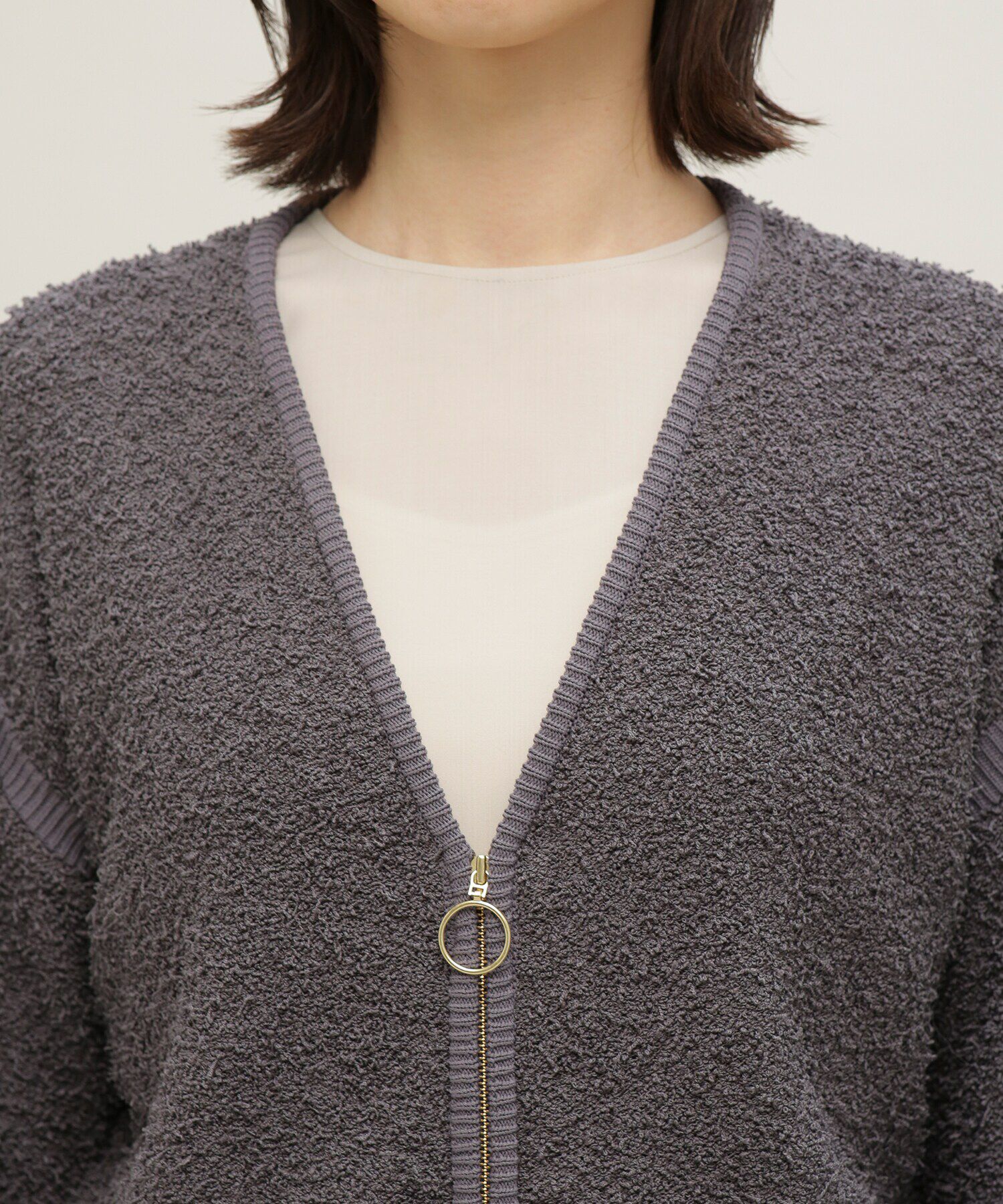 nano･universe「LB.03/前後2WAYジップアップニットトップス」|ニット・セーター|