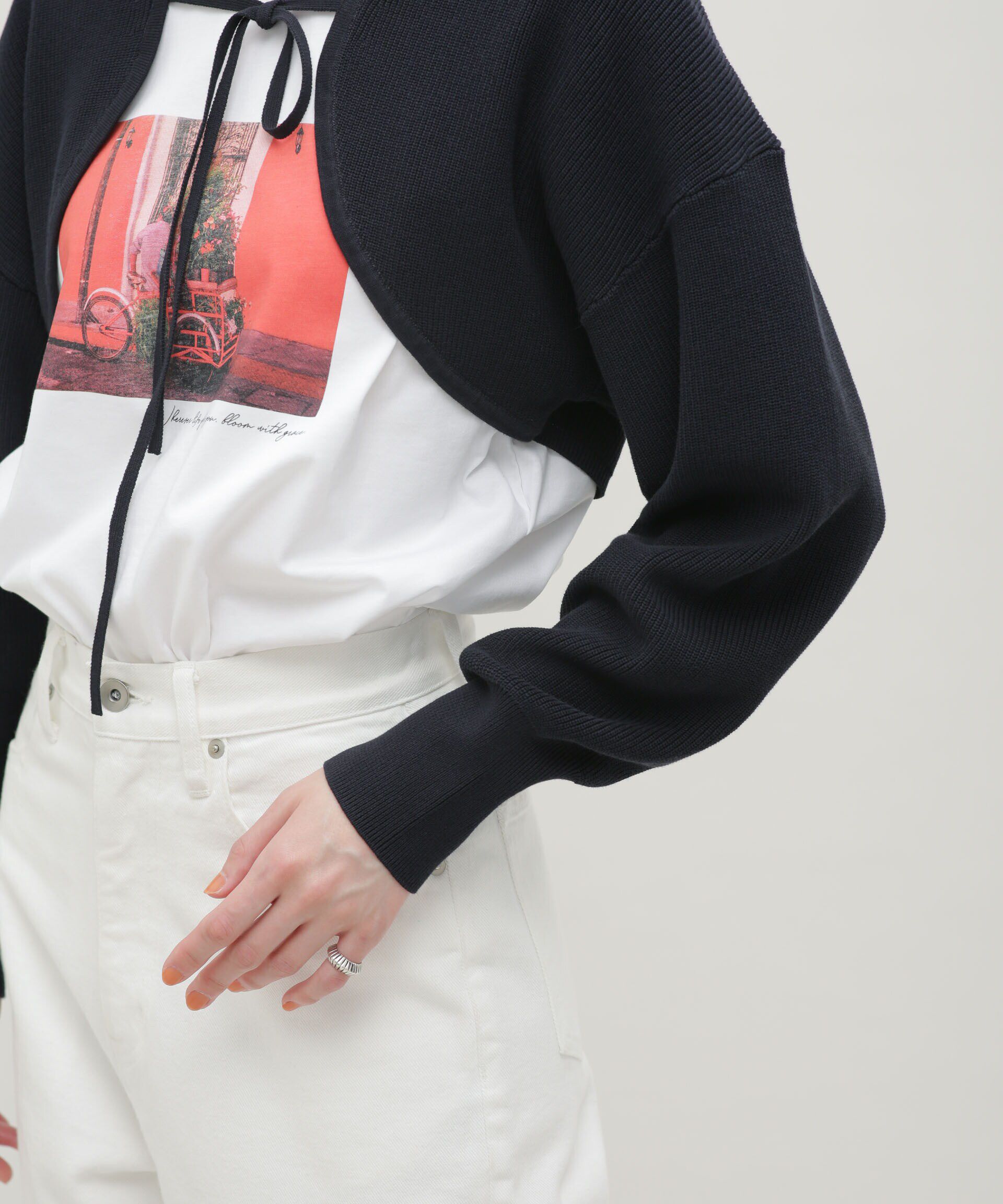 nano･universe「LB.03/GIZA強撚コットンボレロ」|ニット・セーター|