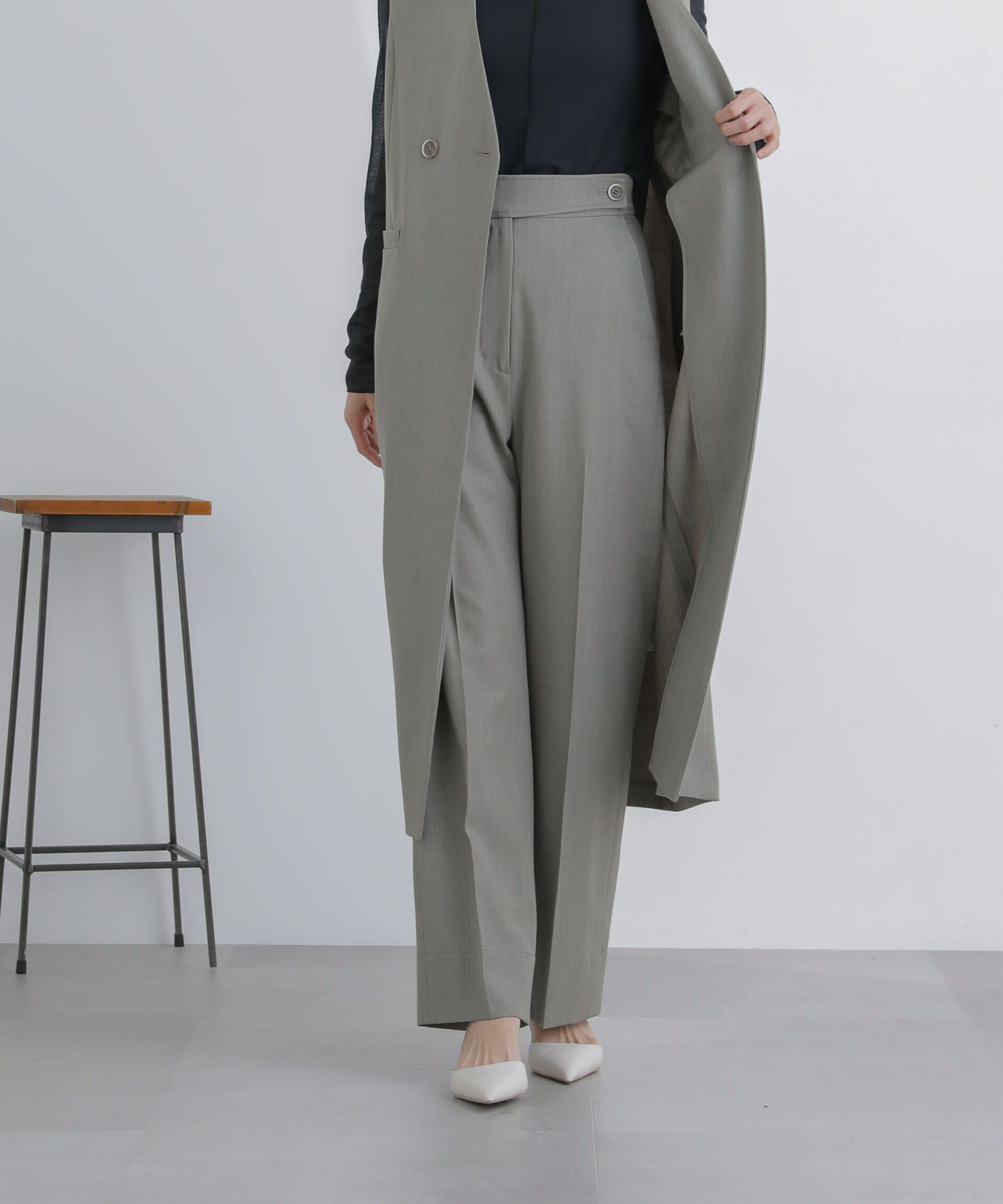 nano･universe「サイドボタンワイドパンツ(セットアップ対応)」|その他|