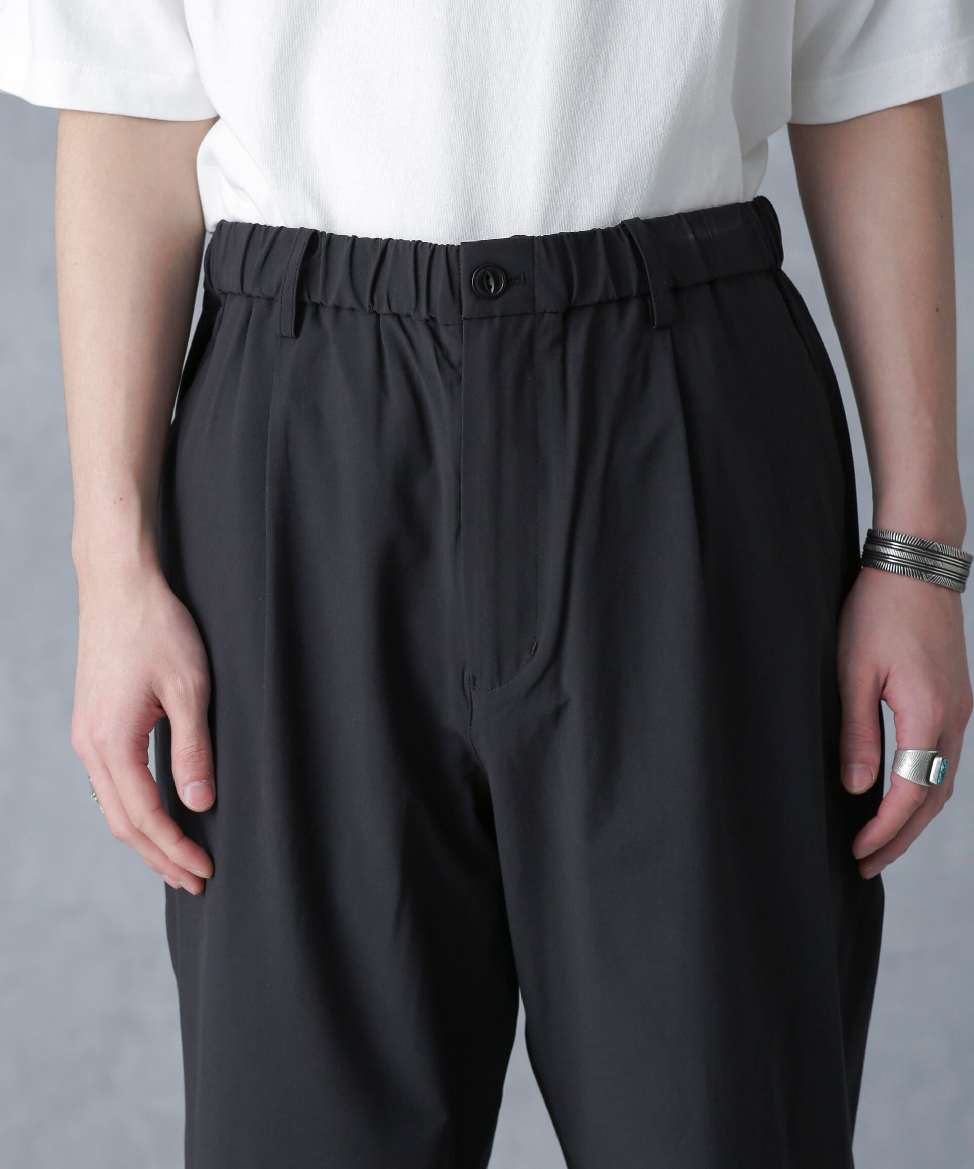 nano･universe「ストレッチワイドイージーパンツ(セットアップ可)」|チノ|