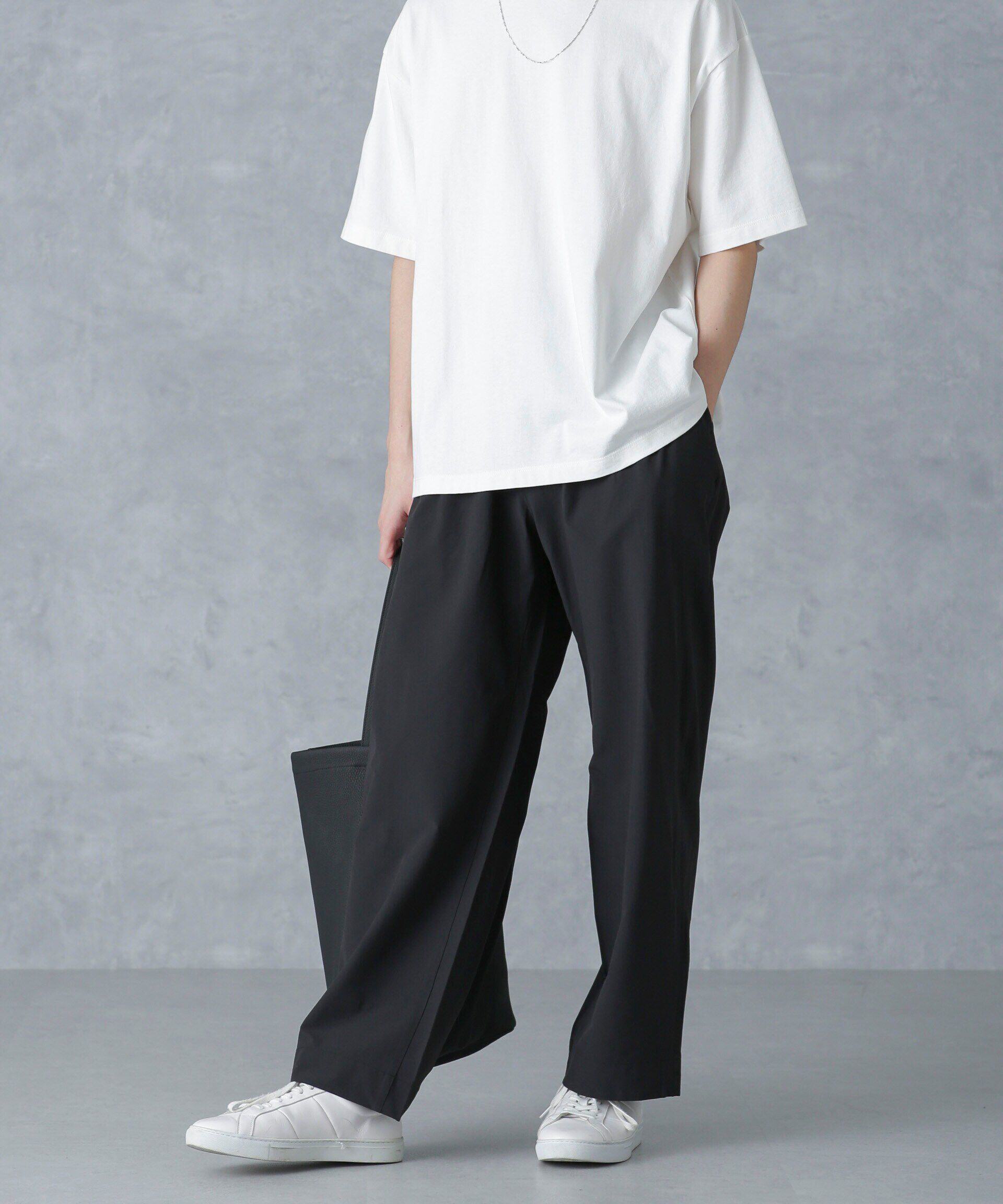 nano･universe「ストレッチワイドイージーパンツ(セットアップ可)」|チノ|