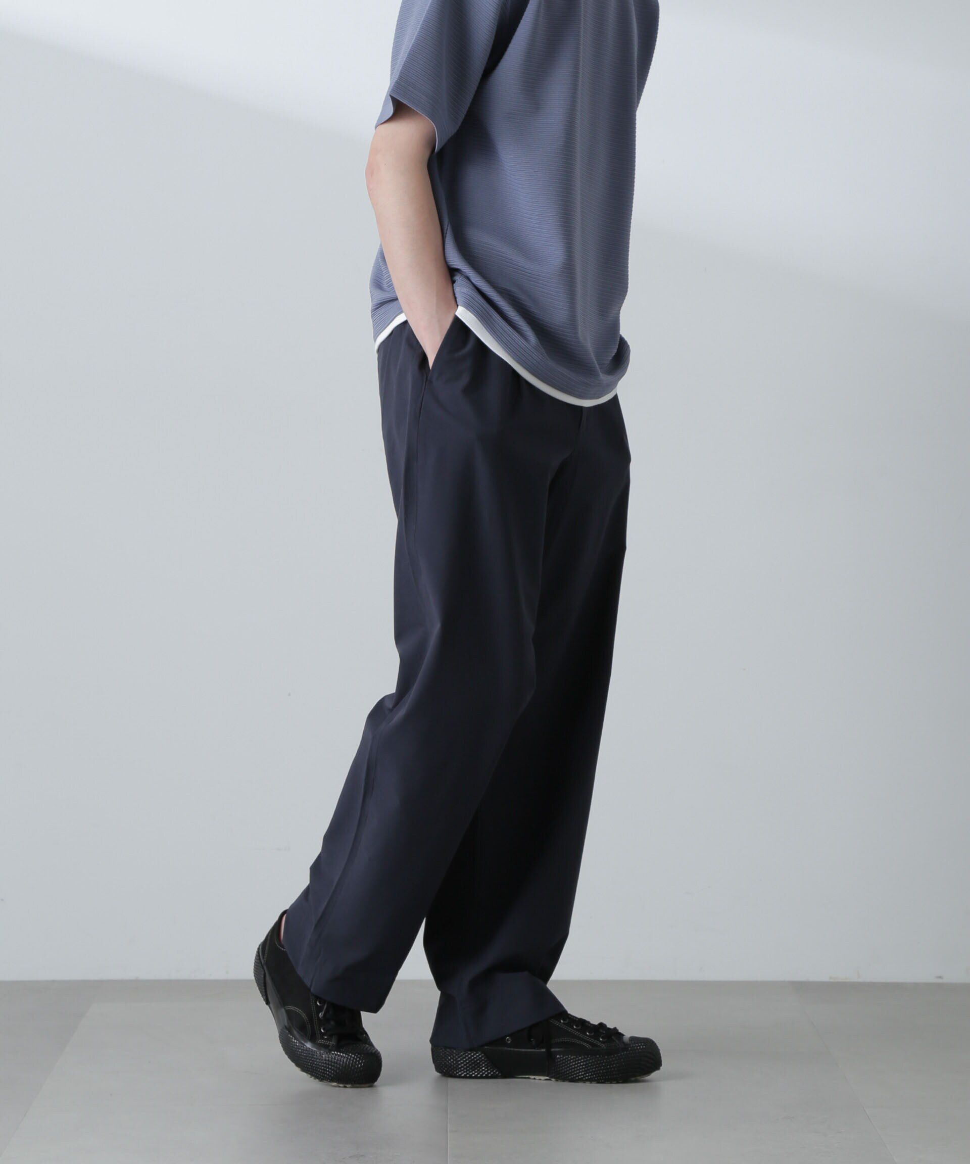 nano･universe「ストレッチワイドイージーパンツ(セットアップ可)」|チノ|