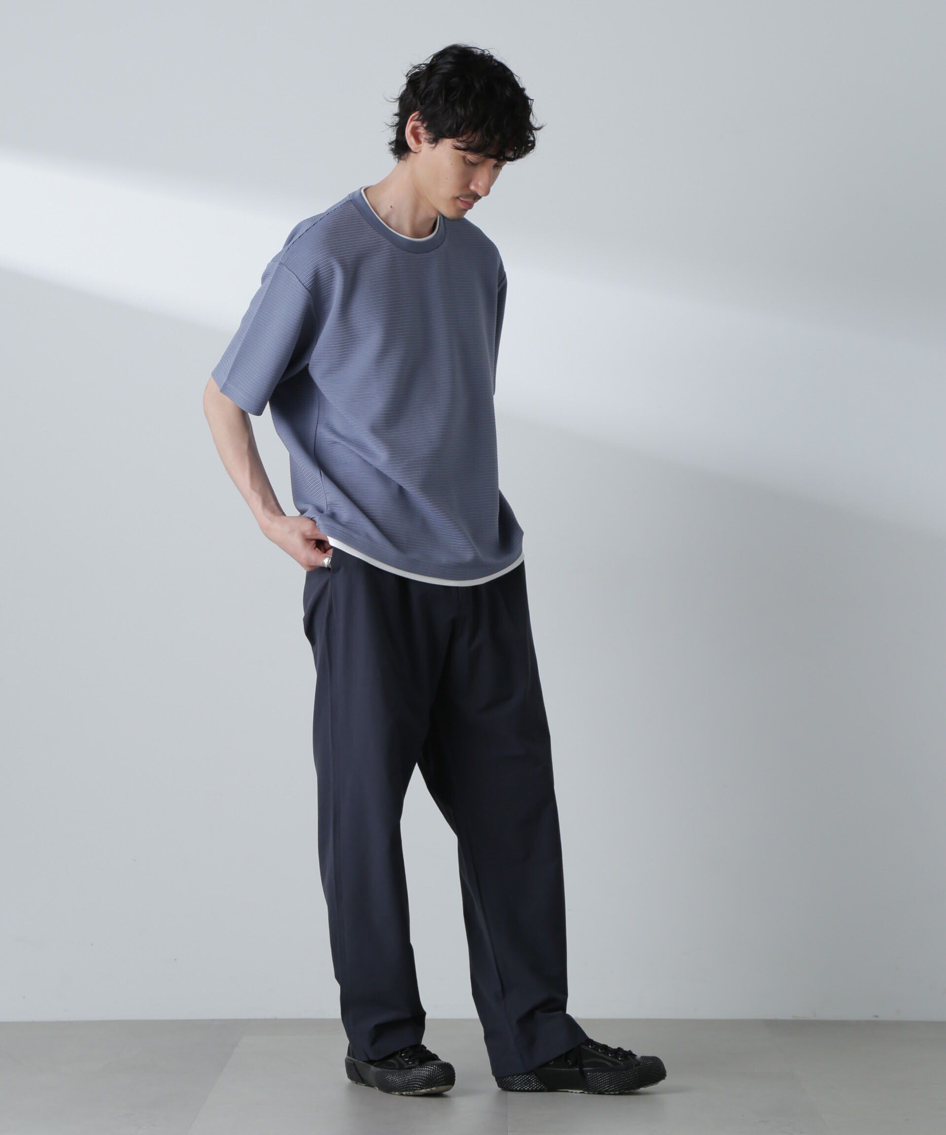 nano･universe「ストレッチワイドイージーパンツ(セットアップ可)」|チノ|