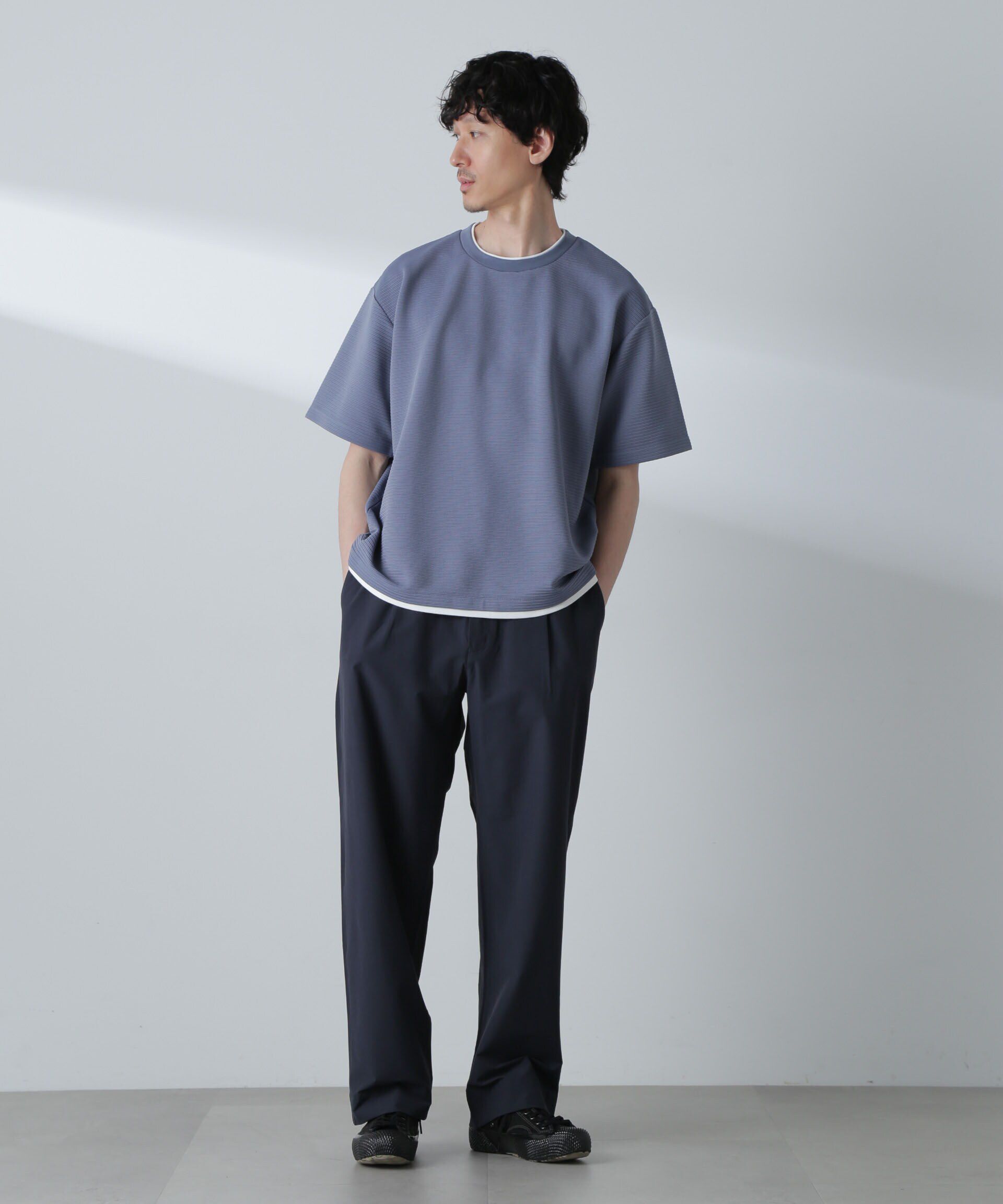 nano･universe「ストレッチワイドイージーパンツ(セットアップ可)」|チノ|