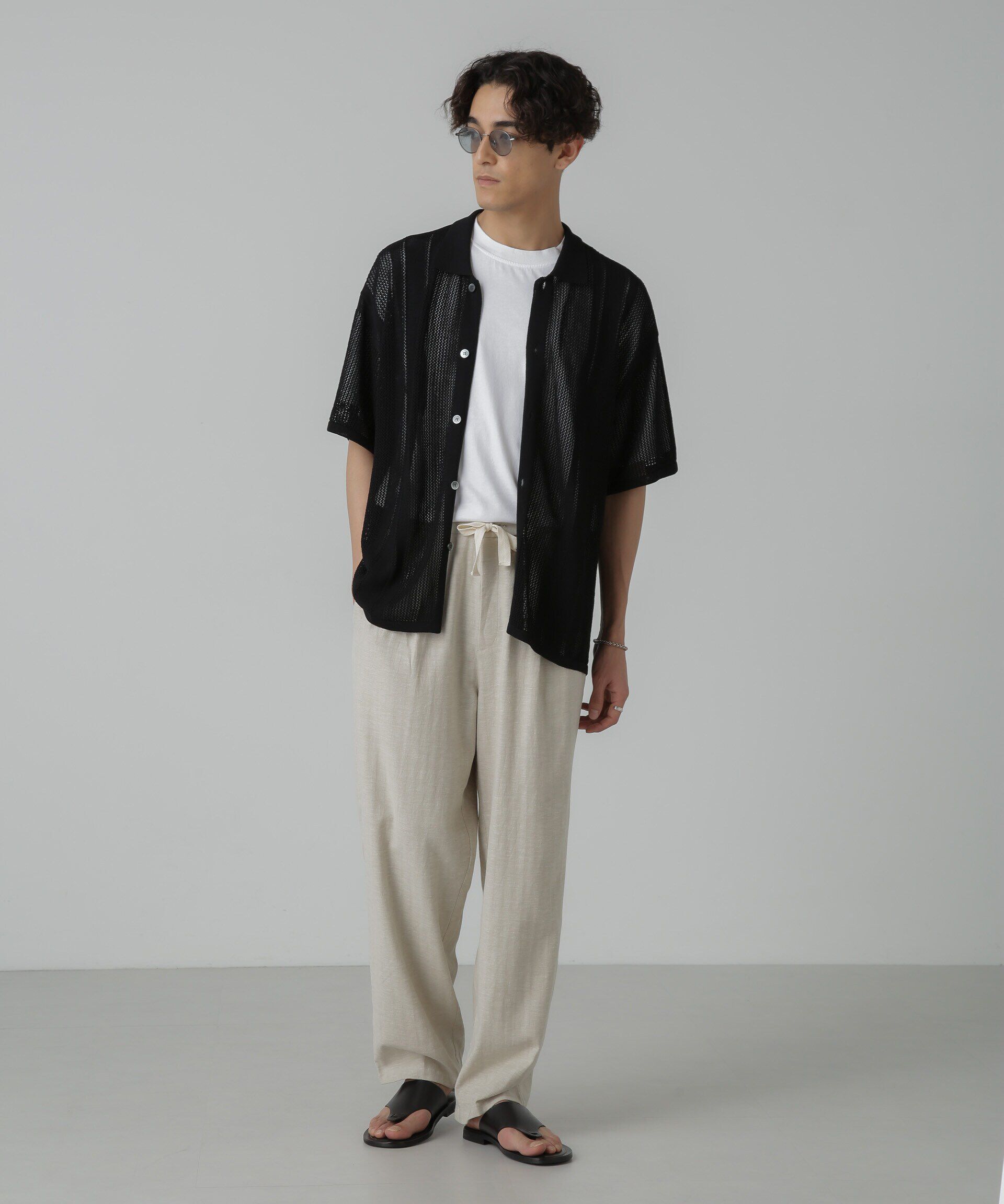 nano･universe「ドライタッチニットシャツ 半袖」|シャツ・ブラウス|