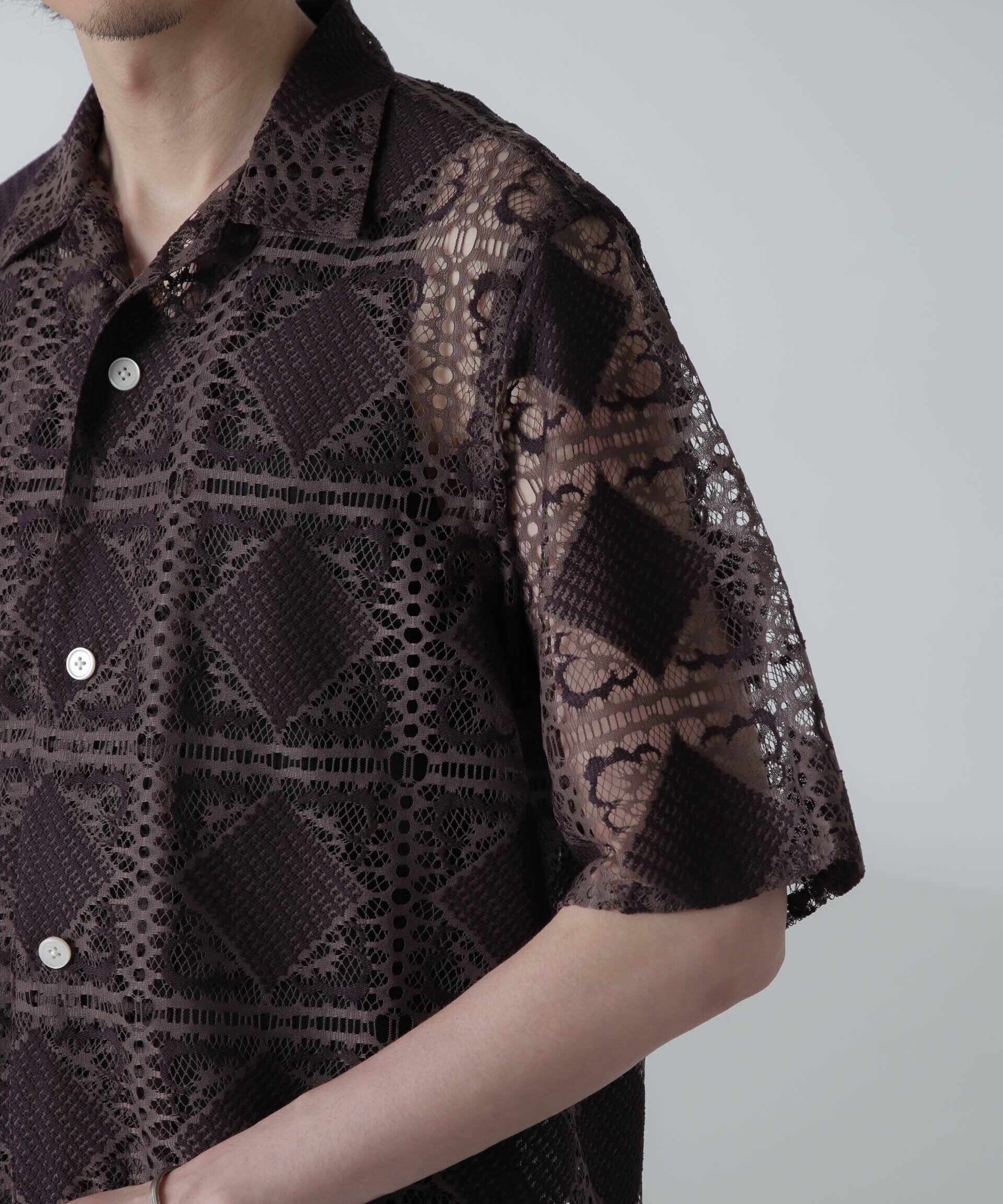 nano･universe「カットブローシェレースオープンカラーシャツ」|シャツ・ブラウス|