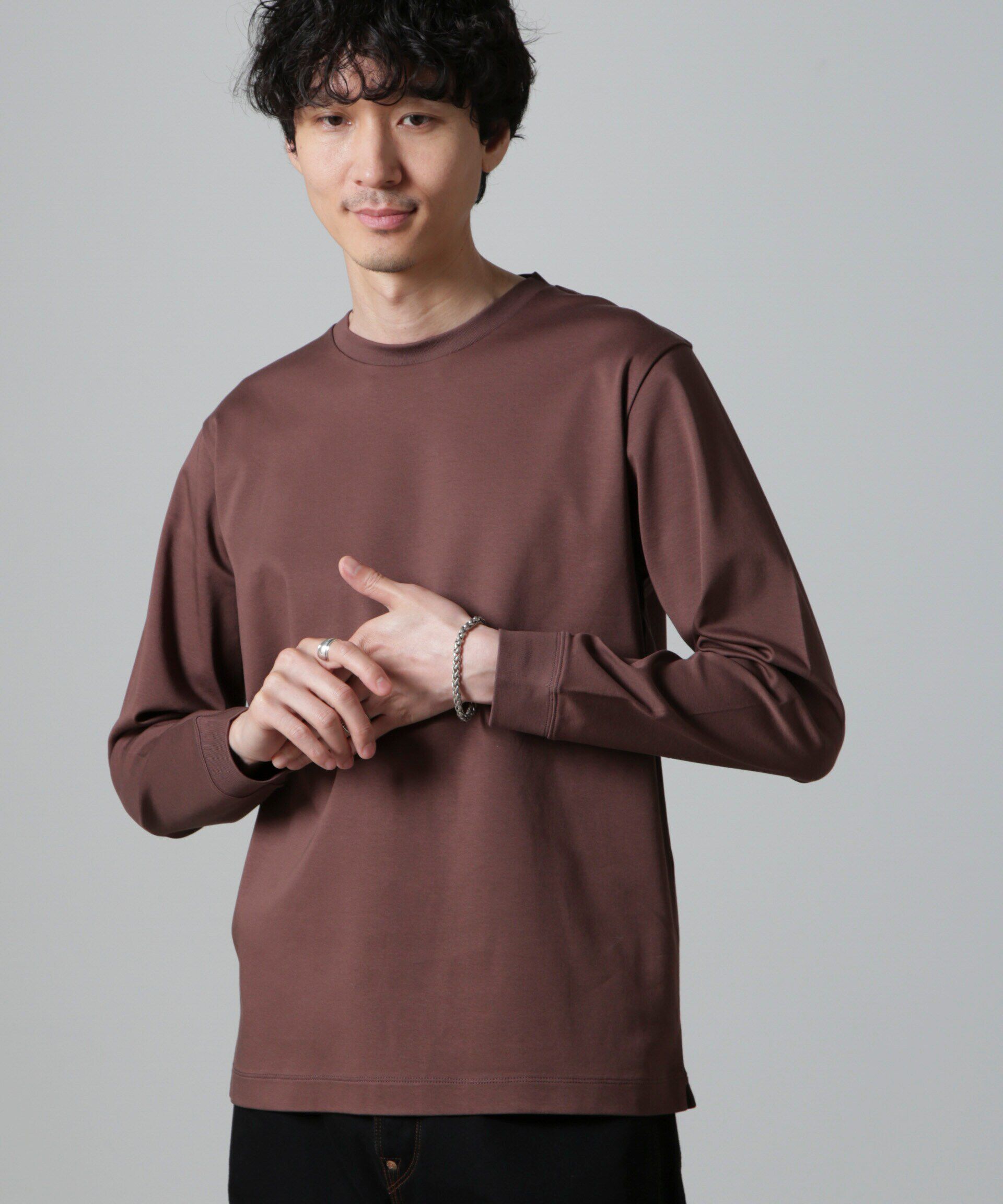 nano･universe「アンチスメルクルーネックTシャツ 長袖」|Tシャツ・カットソー|レンガ6