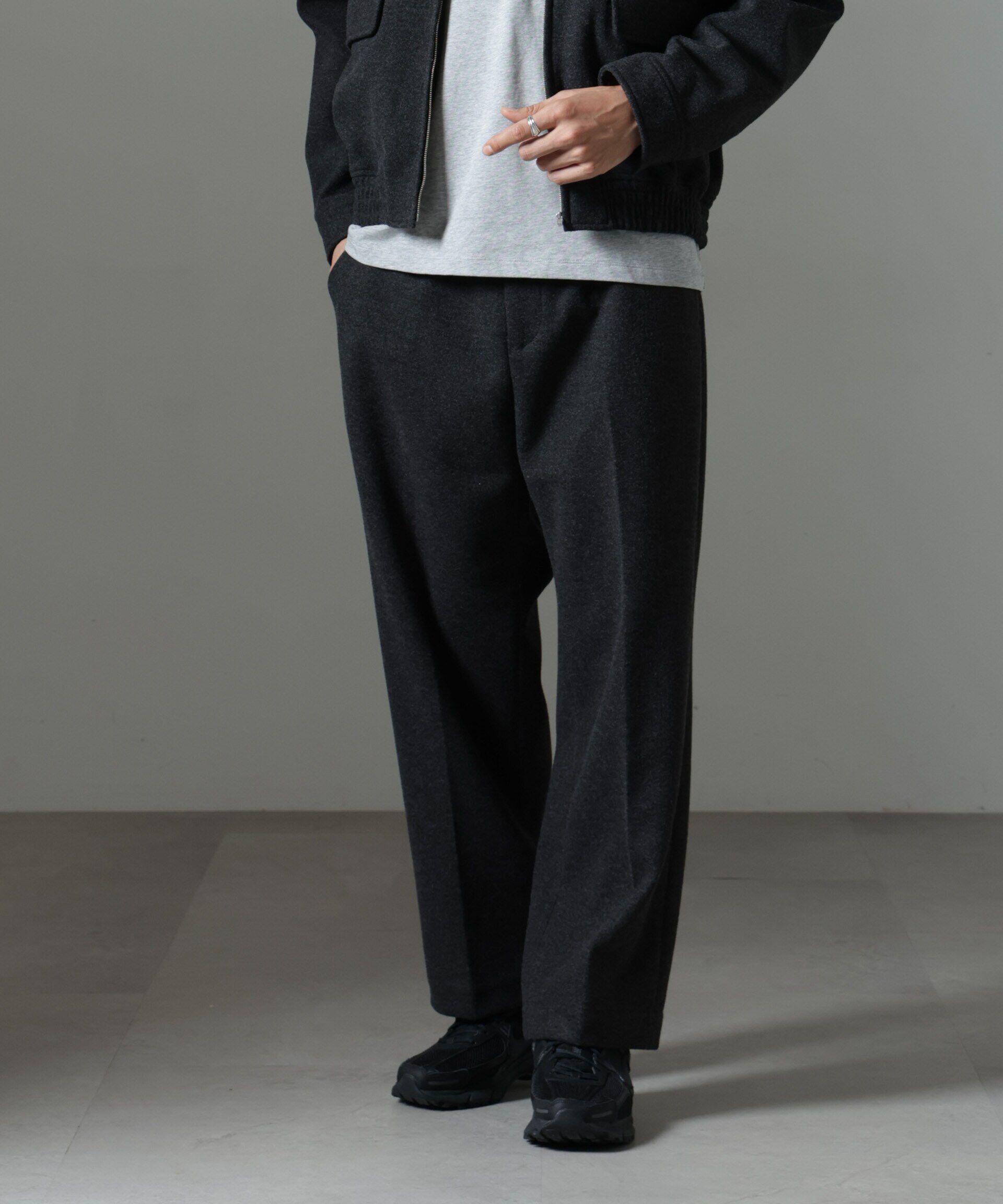 nano･universe「「NJ/CLUB」HOMESTOCK ジャージーストレートパンツ(セットアップ可)」|チノ|