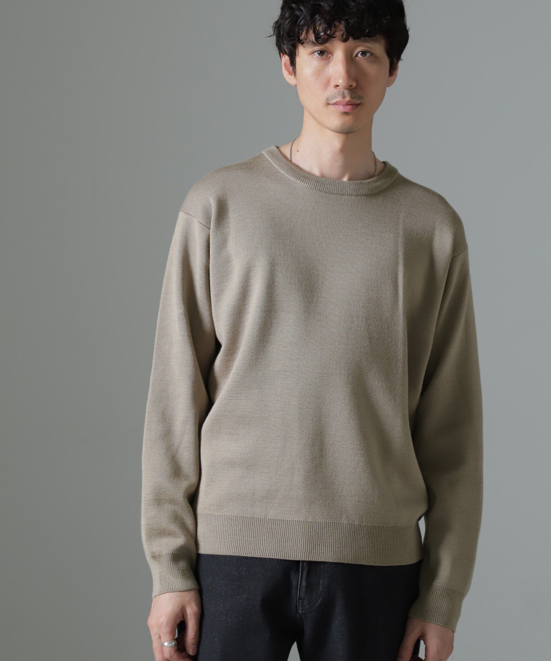 nano･universe「タスマニアミックス ミラノリブリラックスクルーネックニット」|ニット・セーター|