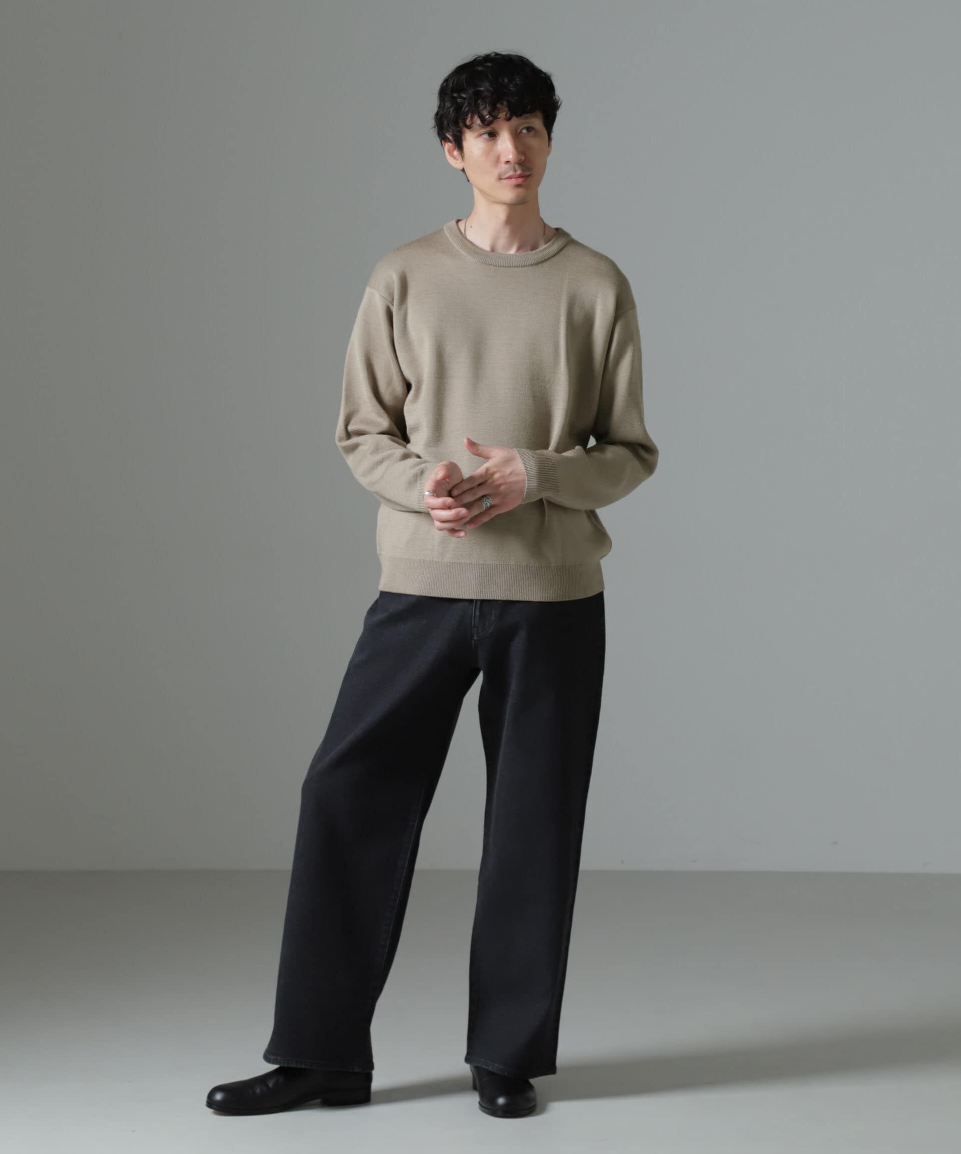 nano･universe「タスマニアミックス ミラノリブリラックスクルーネックニット」|ニット・セーター|