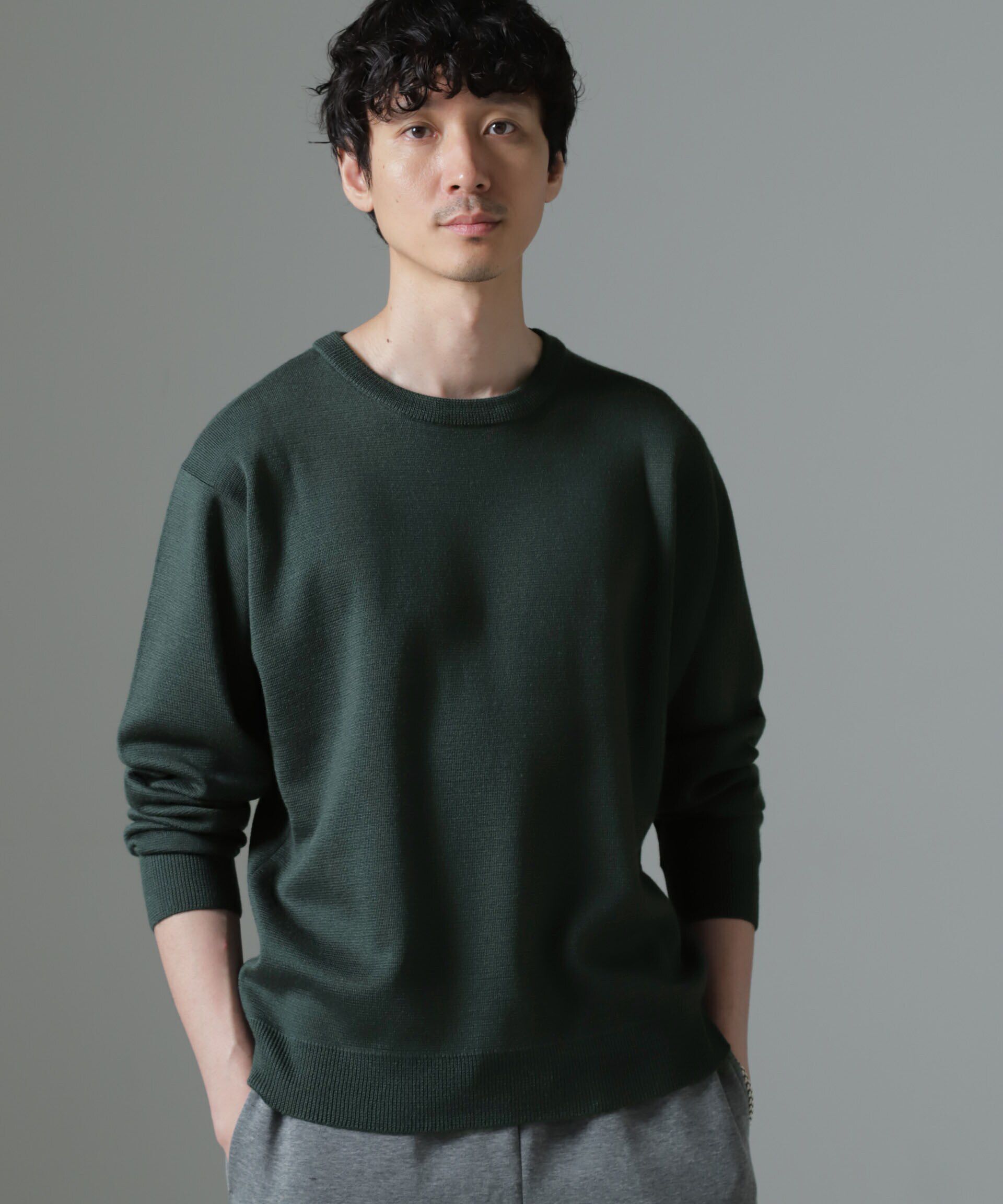 nano･universe「タスマニアミックス ミラノリブリラックスクルーネックニット」|ニット・セーター|