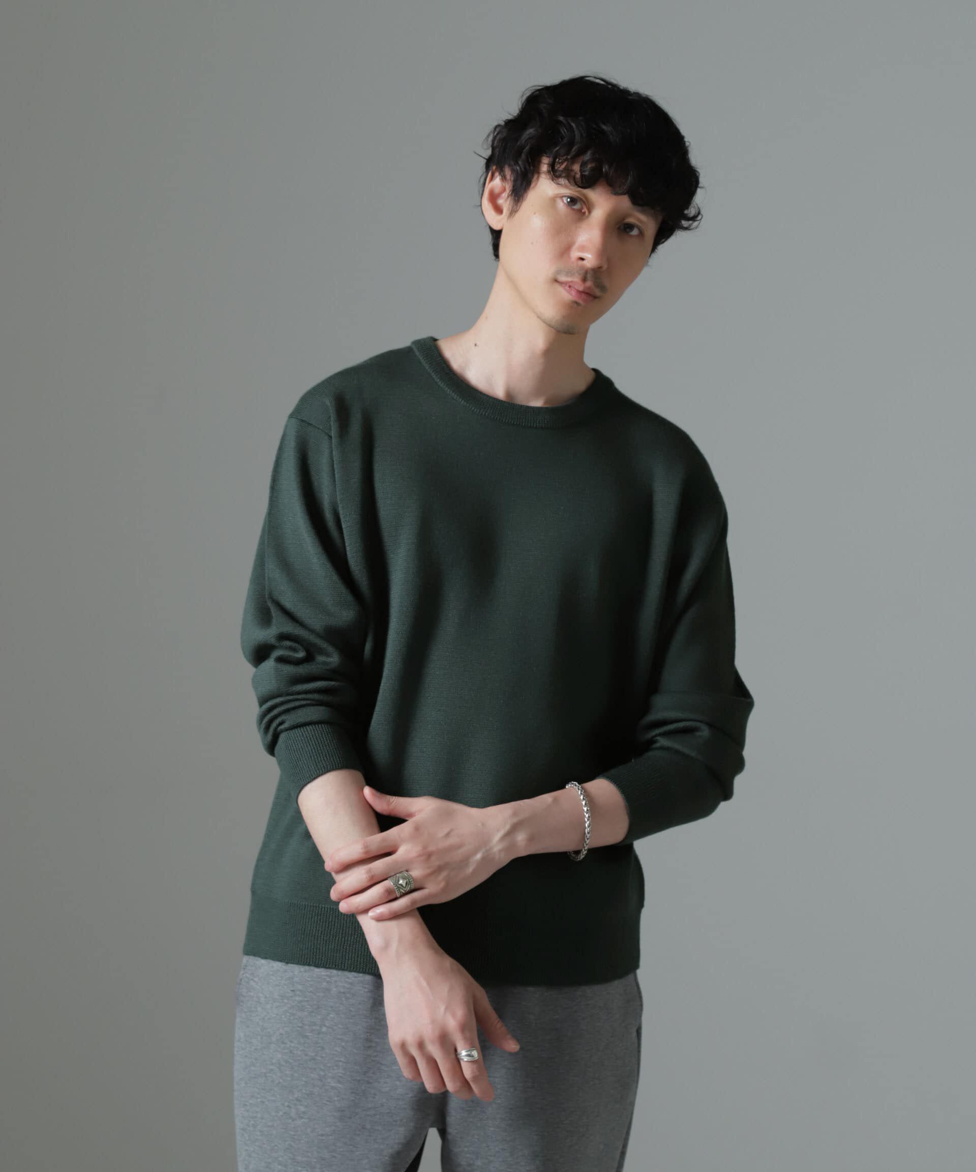 nano･universe「タスマニアミックス ミラノリブリラックスクルーネックニット」|ニット・セーター|