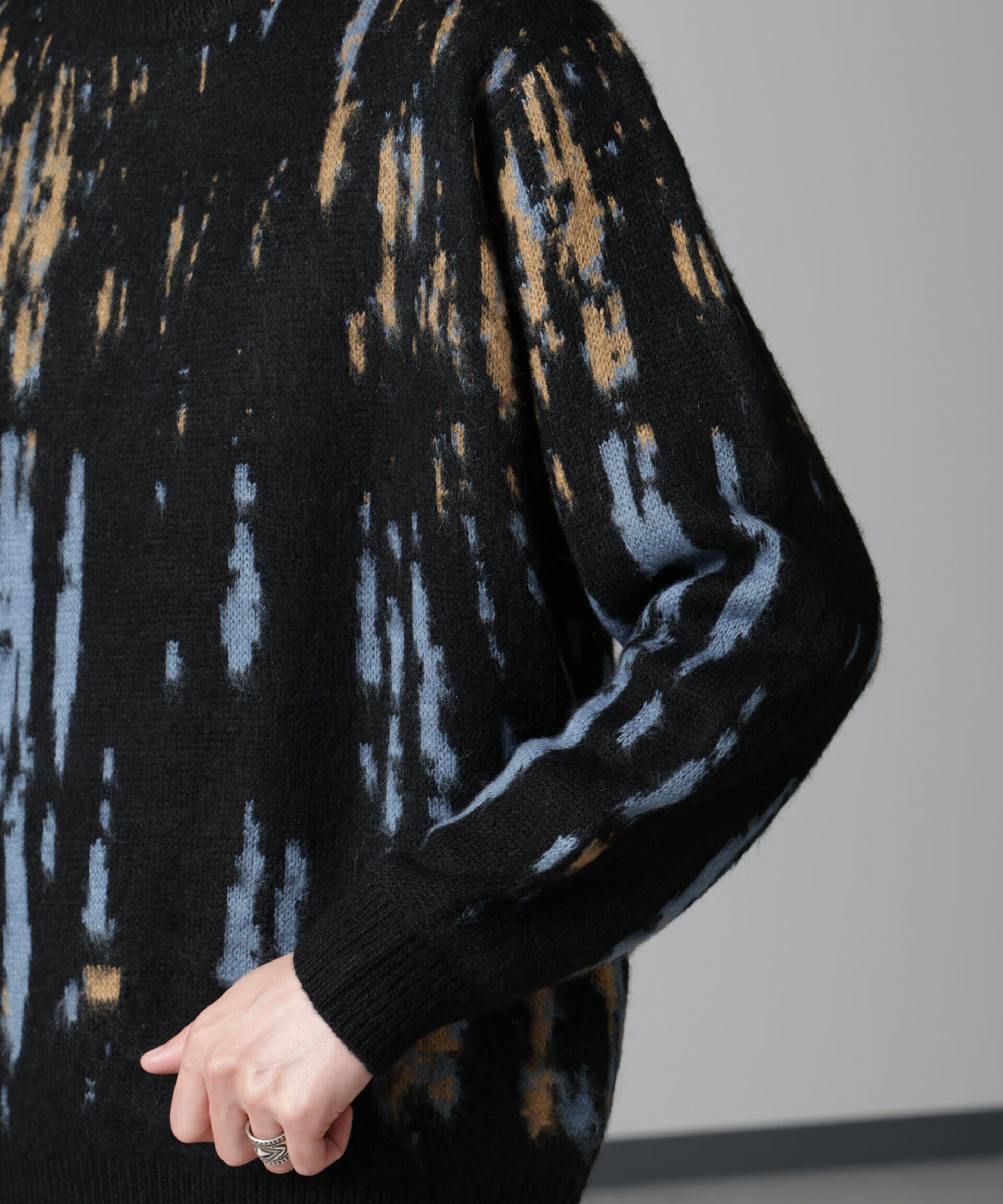 nano･universe「ペイントグラデーションモヘヤライクニット」|ニット・セーター|