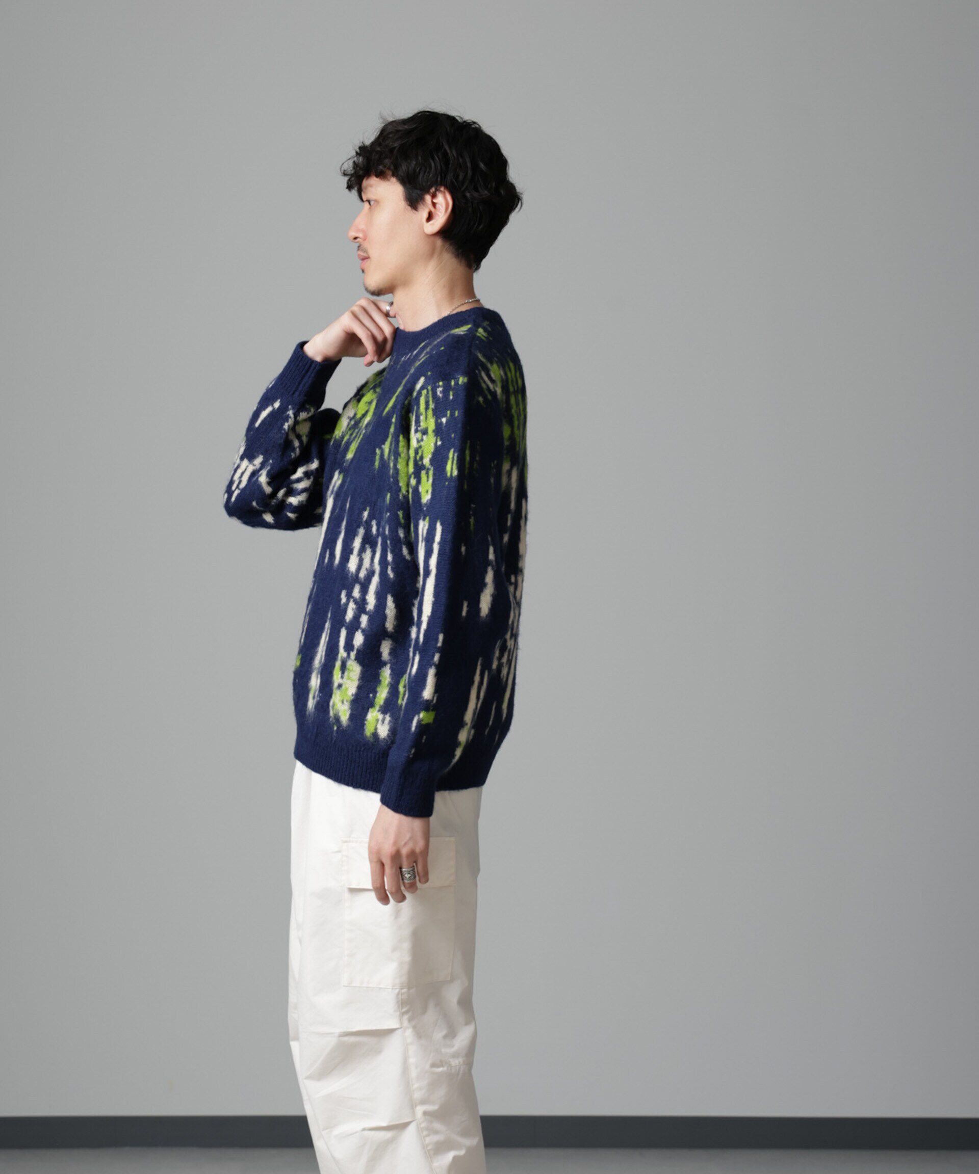 nano･universe「ペイントグラデーションモヘヤライクニット」|ニット・セーター|