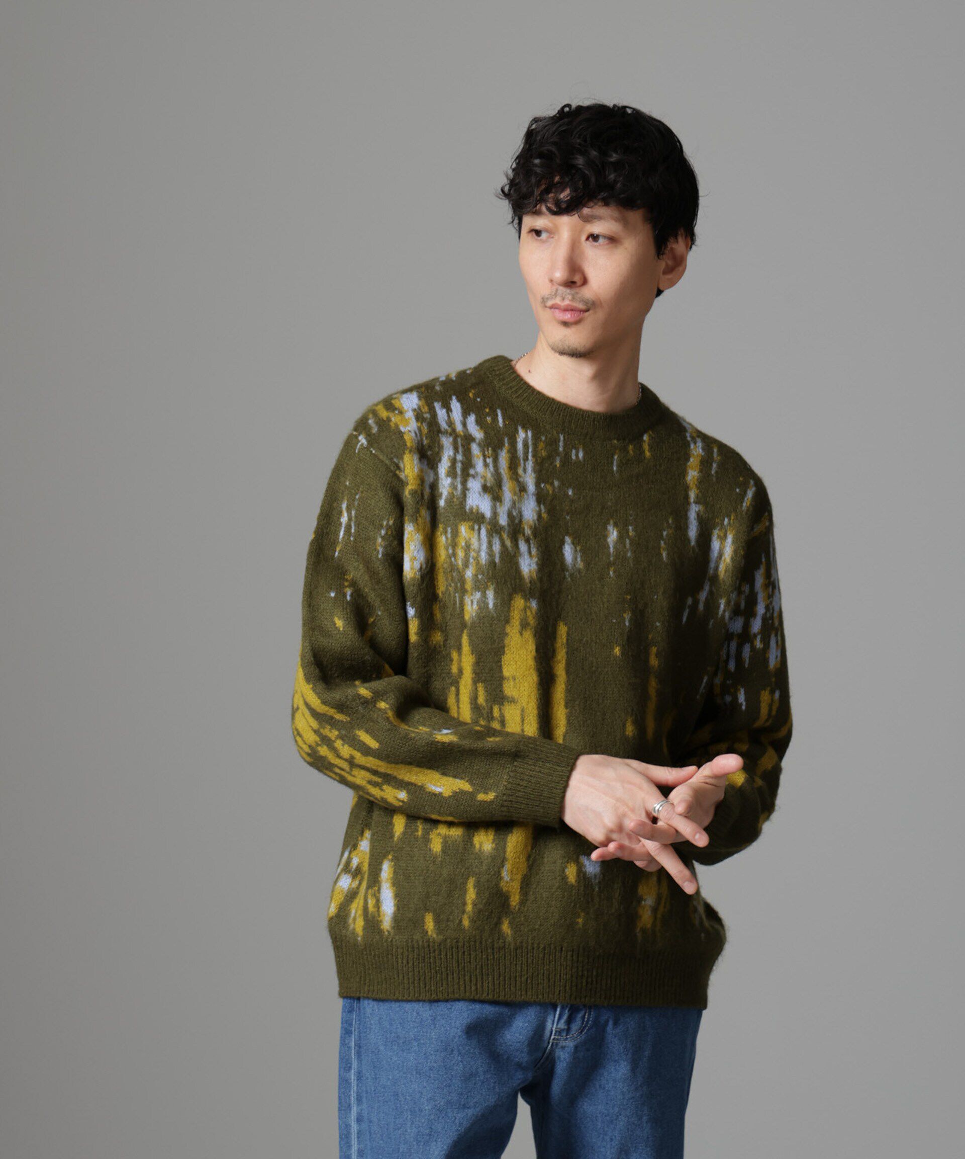 nano･universe「ペイントグラデーションモヘヤライクニット」|ニット・セーター|