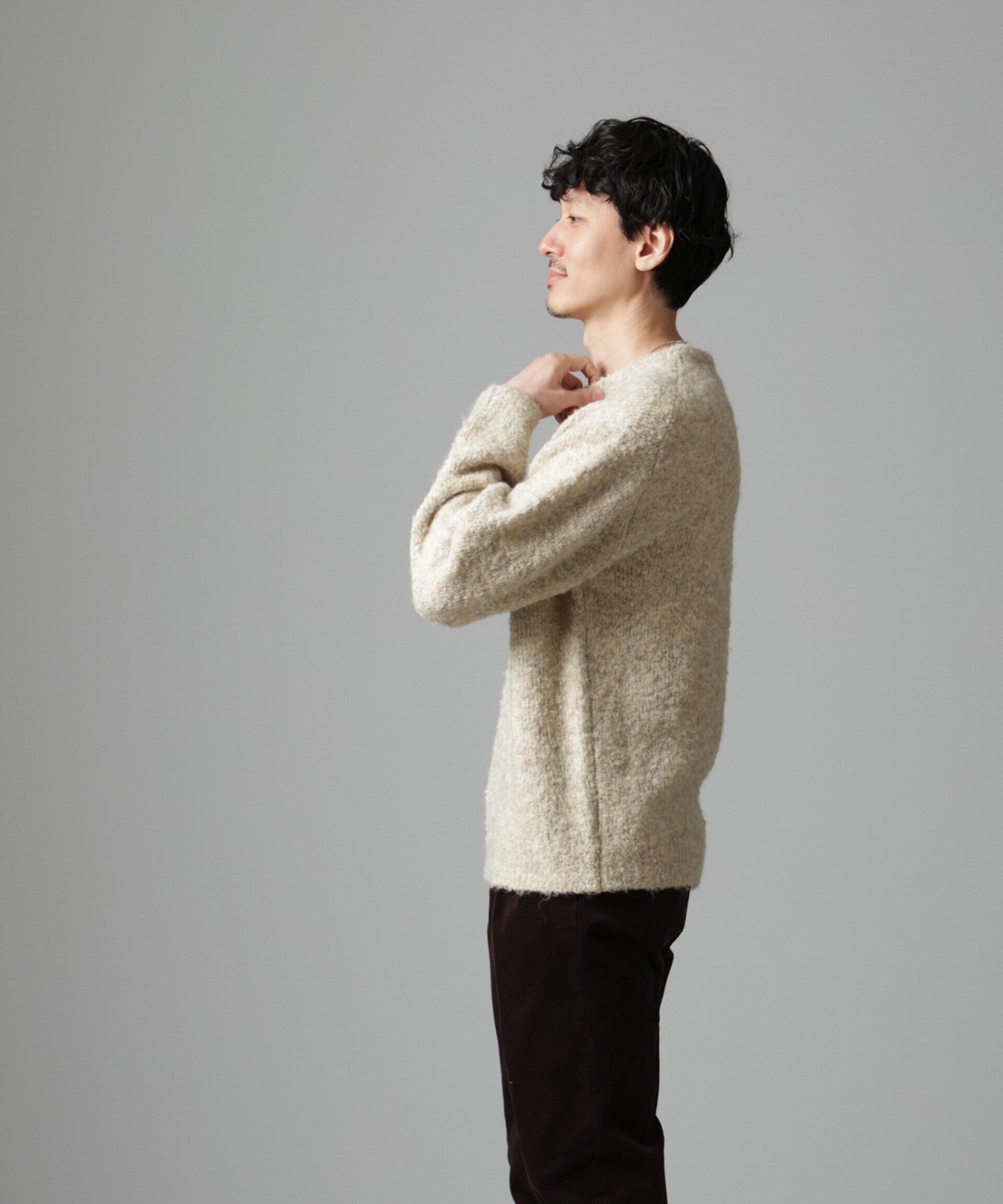 nano･universe「ウールミックスブークレニット」|ニット・セーター|