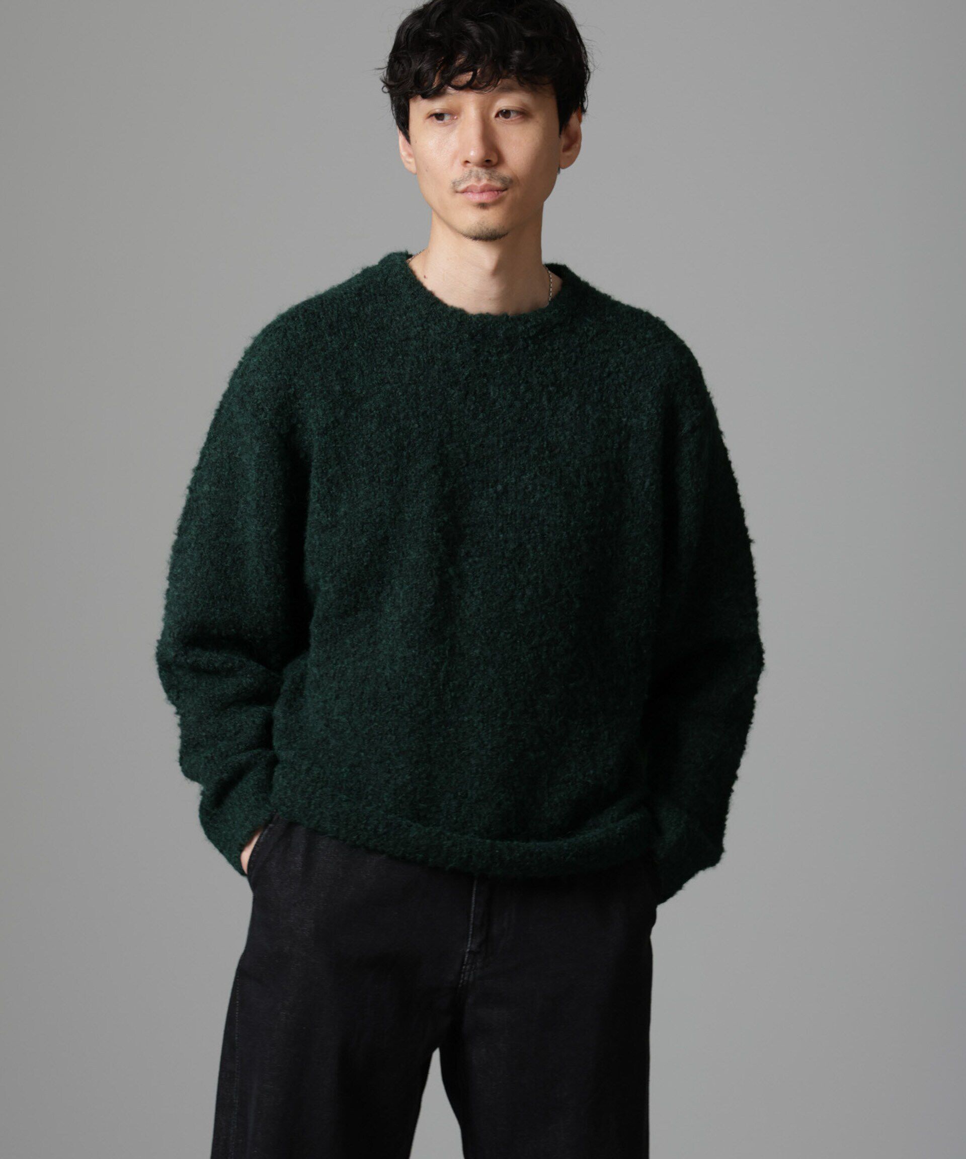 nano･universe「ウールミックスブークレニット」|ニット・セーター|