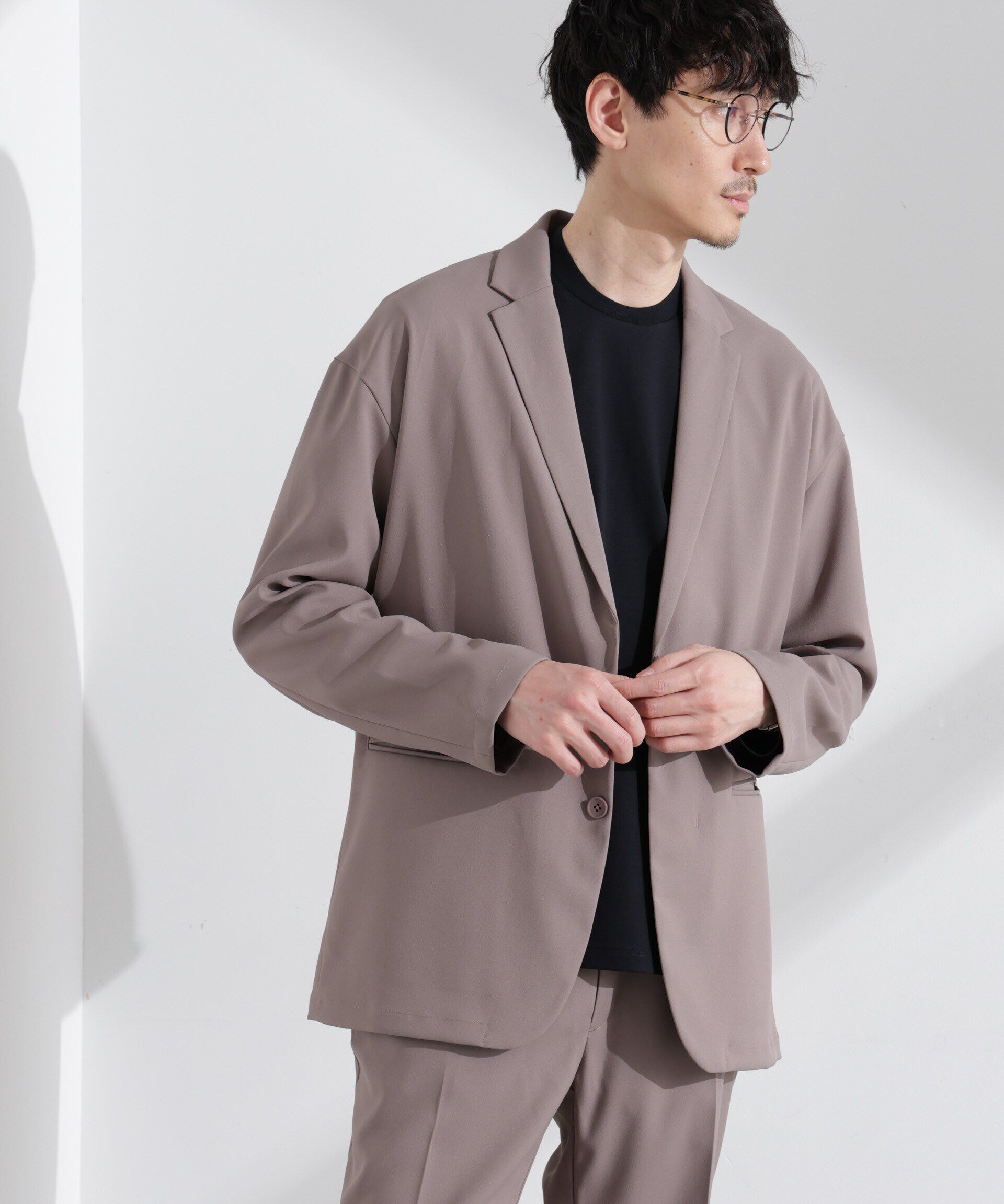 nano･universe「ドレープワイドジャケット（セットアップ可）」|テーラードジャケット|
