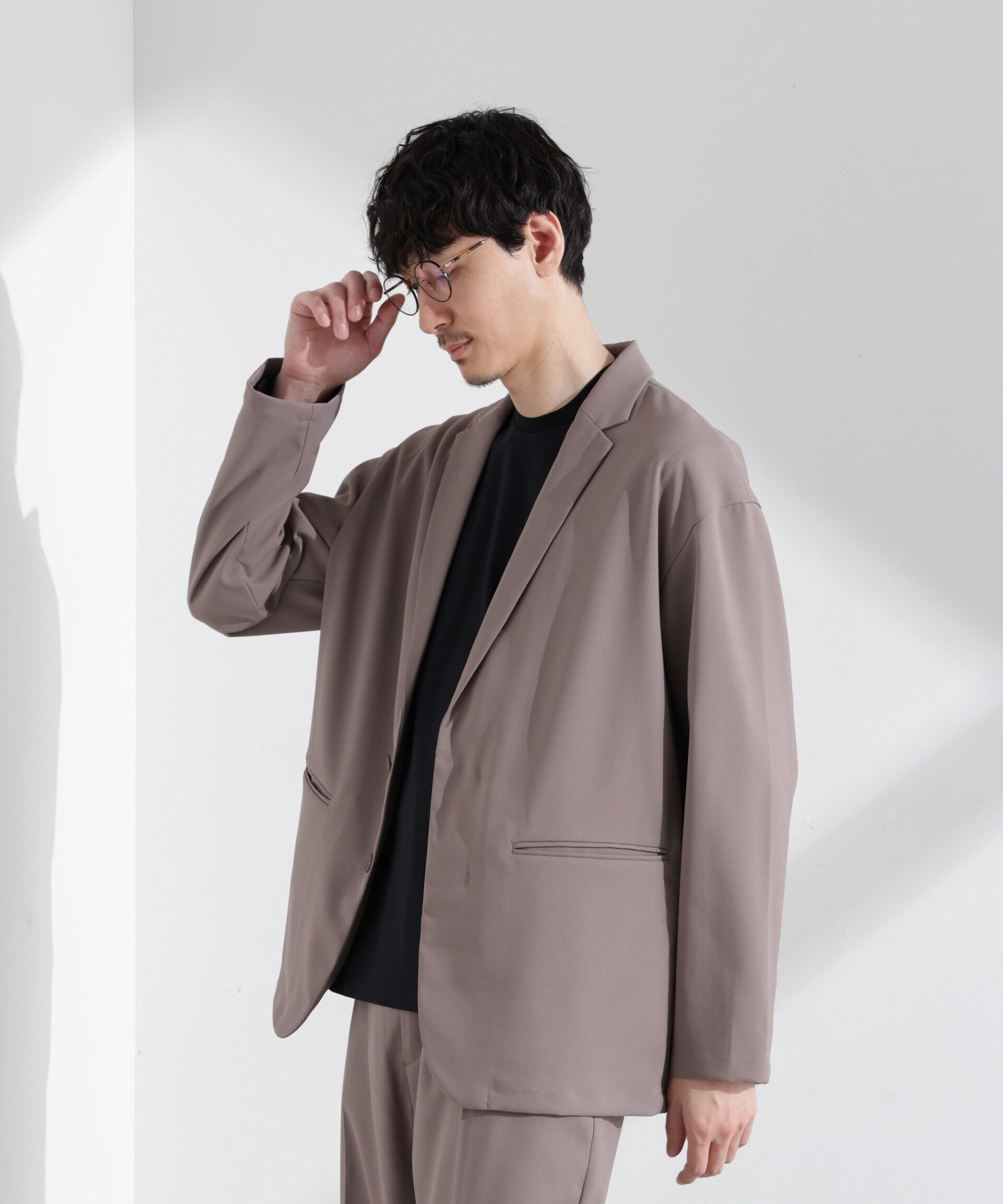 nano･universe「ドレープワイドジャケット（セットアップ可）」|テーラードジャケット|