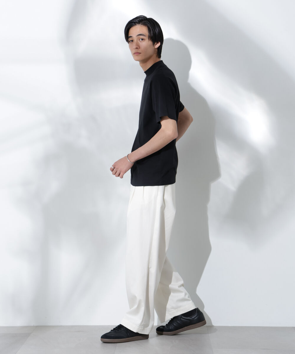 nano･universe「Anti Soaked(R)  汗染み防止 モックネックレギュラーシルエットTシャツ」|Tシャツ・カットソー|