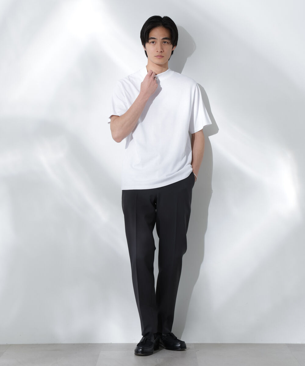 nano･universe「Anti Soaked(R)  汗染み防止 モックネックレギュラーシルエットTシャツ」|Tシャツ・カットソー|