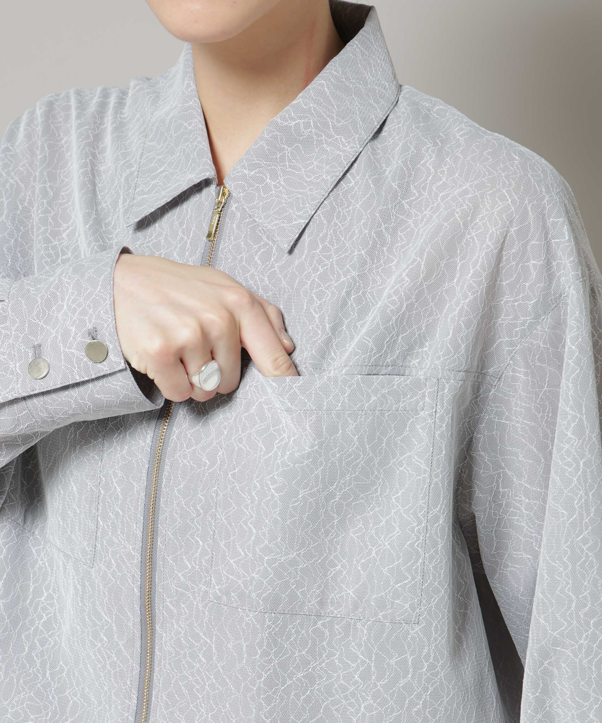 nano･universe「レースボンディングシャツブルゾン」|テーラードジャケット|