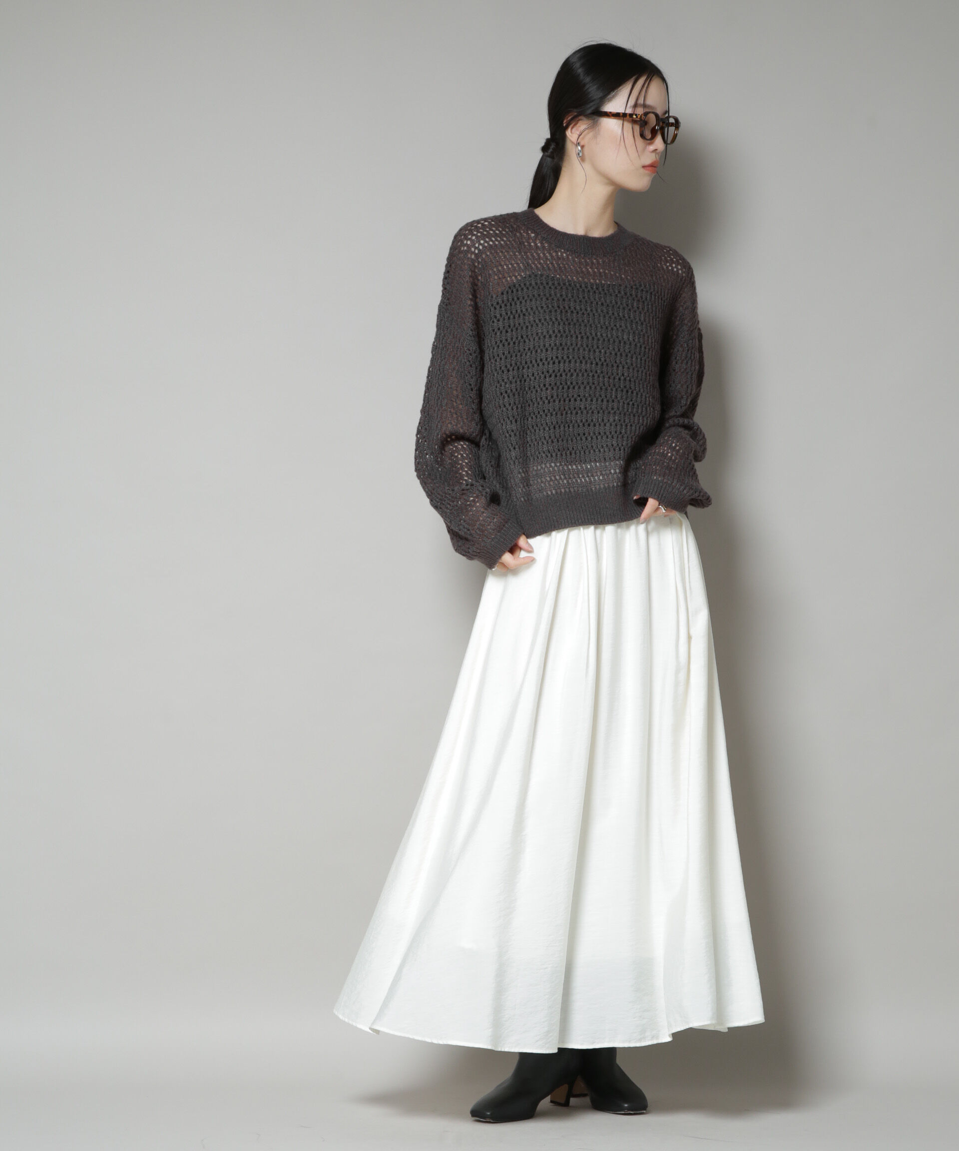 nano･universe「モヘヤライクメッシュニットトップス」|ニット・セーター|