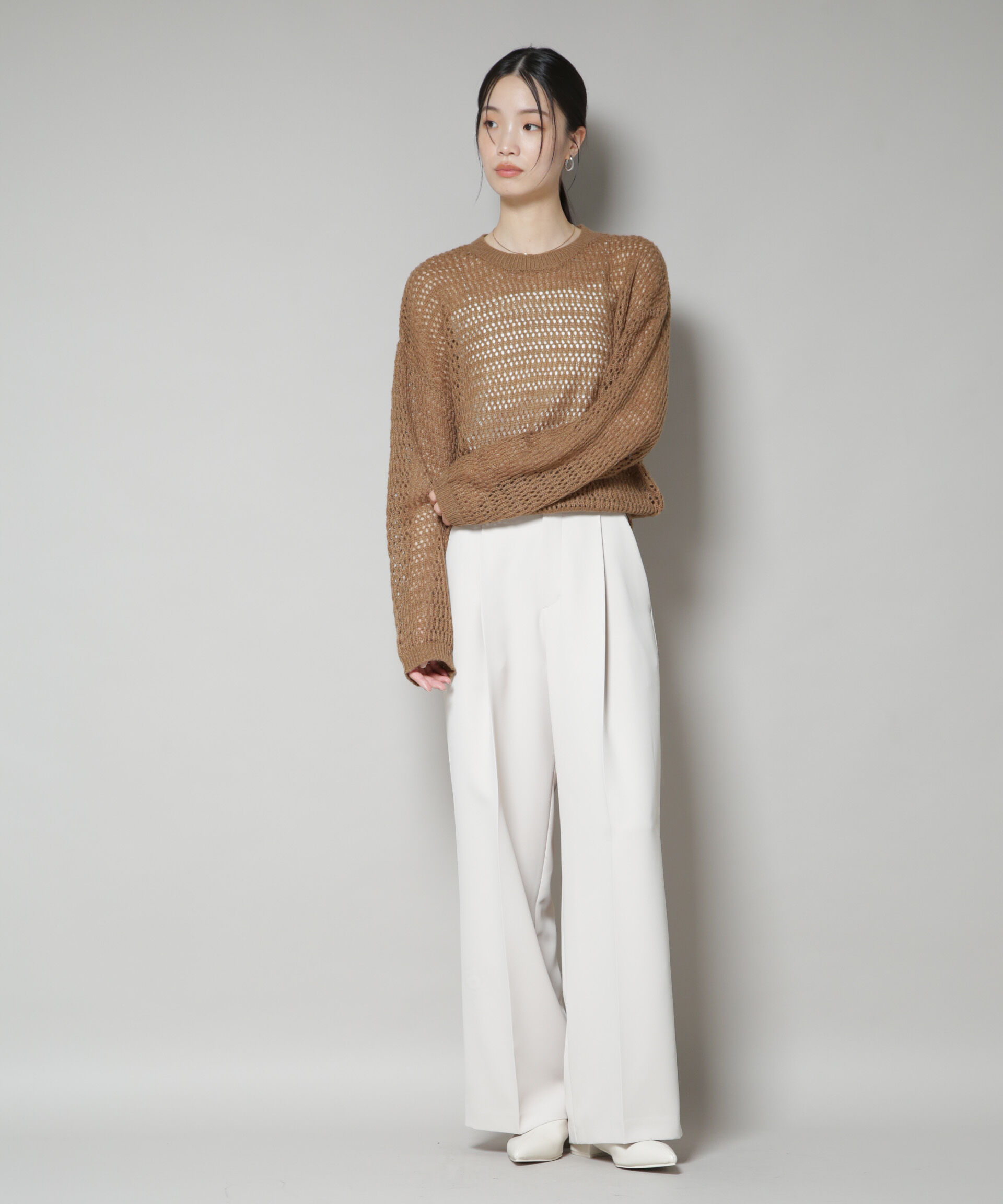 nano･universe「モヘヤライクメッシュニットトップス」|ニット・セーター|